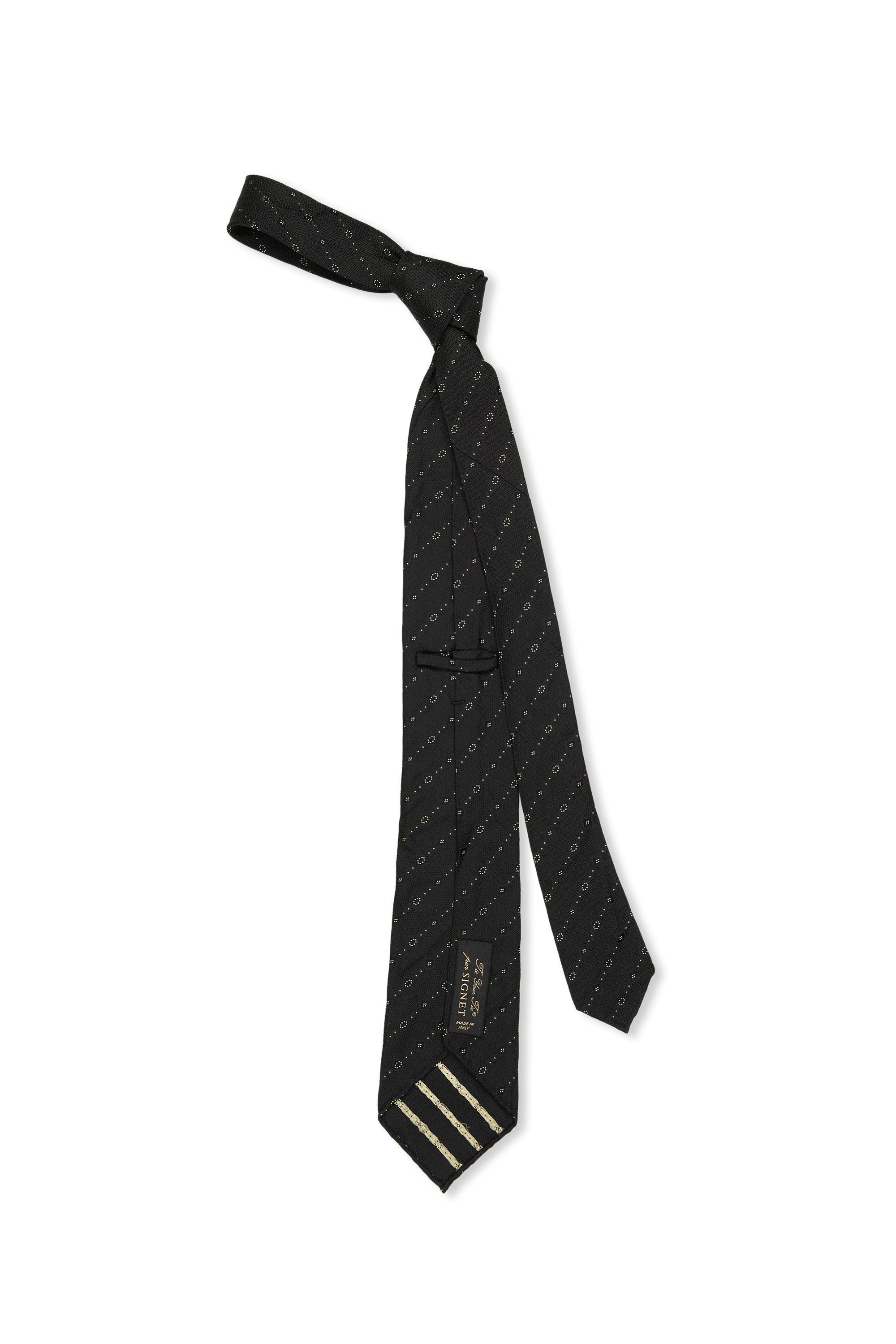 Tie Your Tie Black with White Striped Pattern Silk Tie