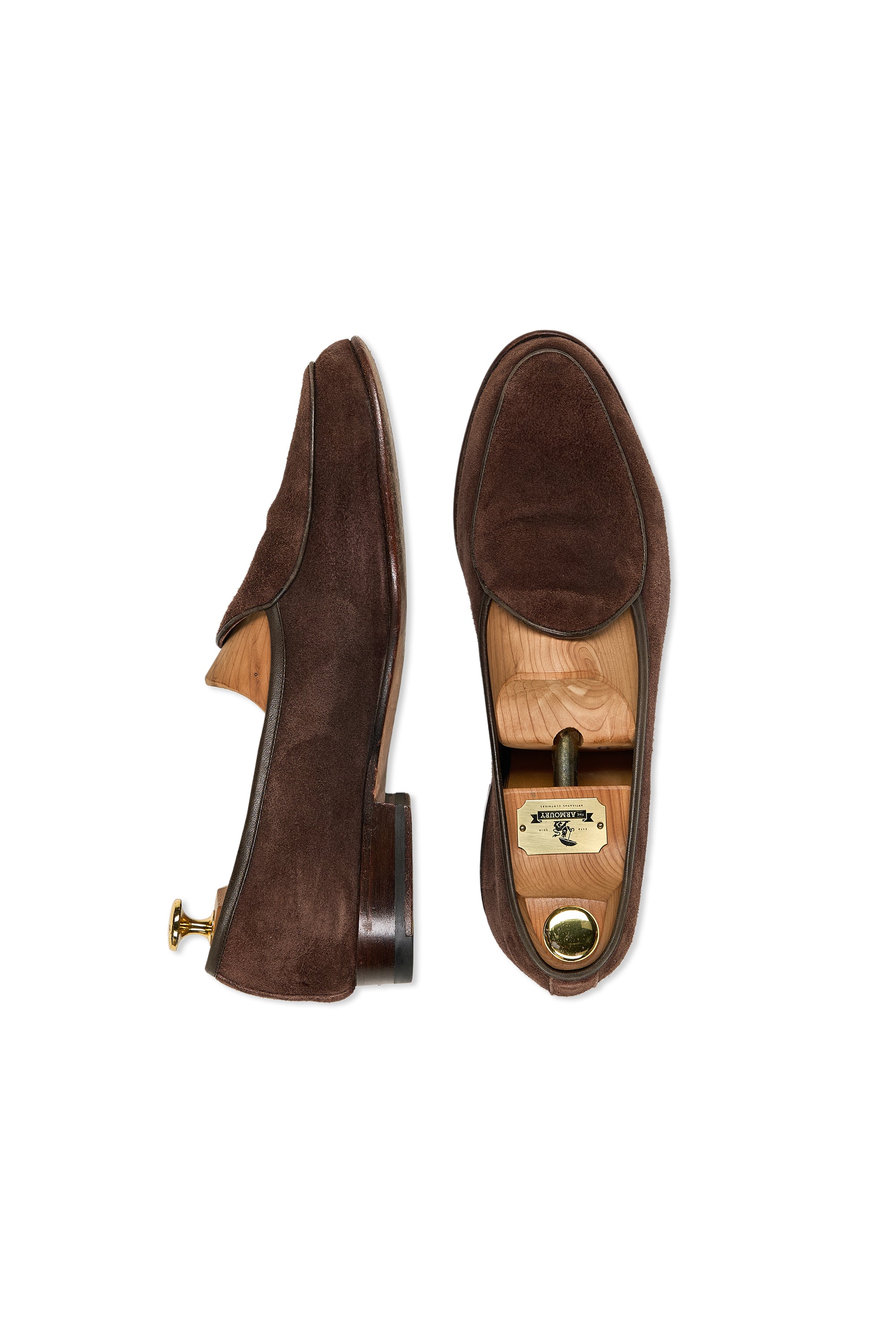 Baudoin & Lange Dark Brown Sagan Classic Plain Suede Loafers