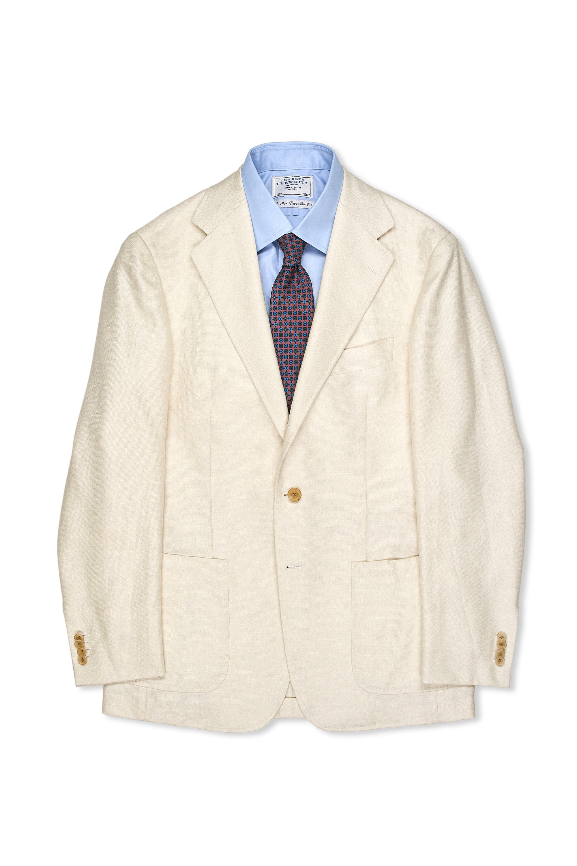 Ring Jacket Meister Cream Wool/Silk/Linen Sport Coat MTO