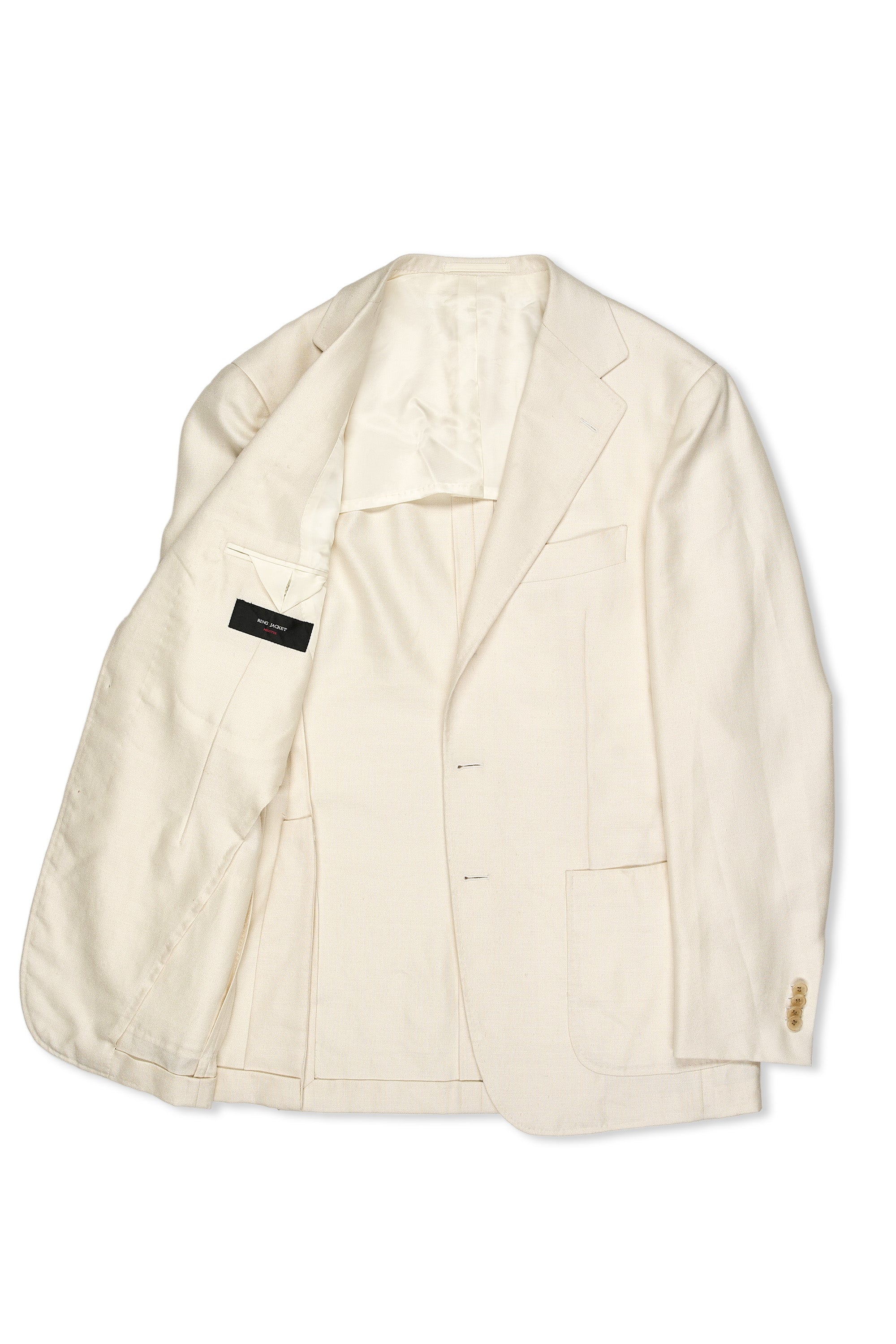 Ring Jacket Meister Cream Wool/Silk/Linen Sport Coat MTO
