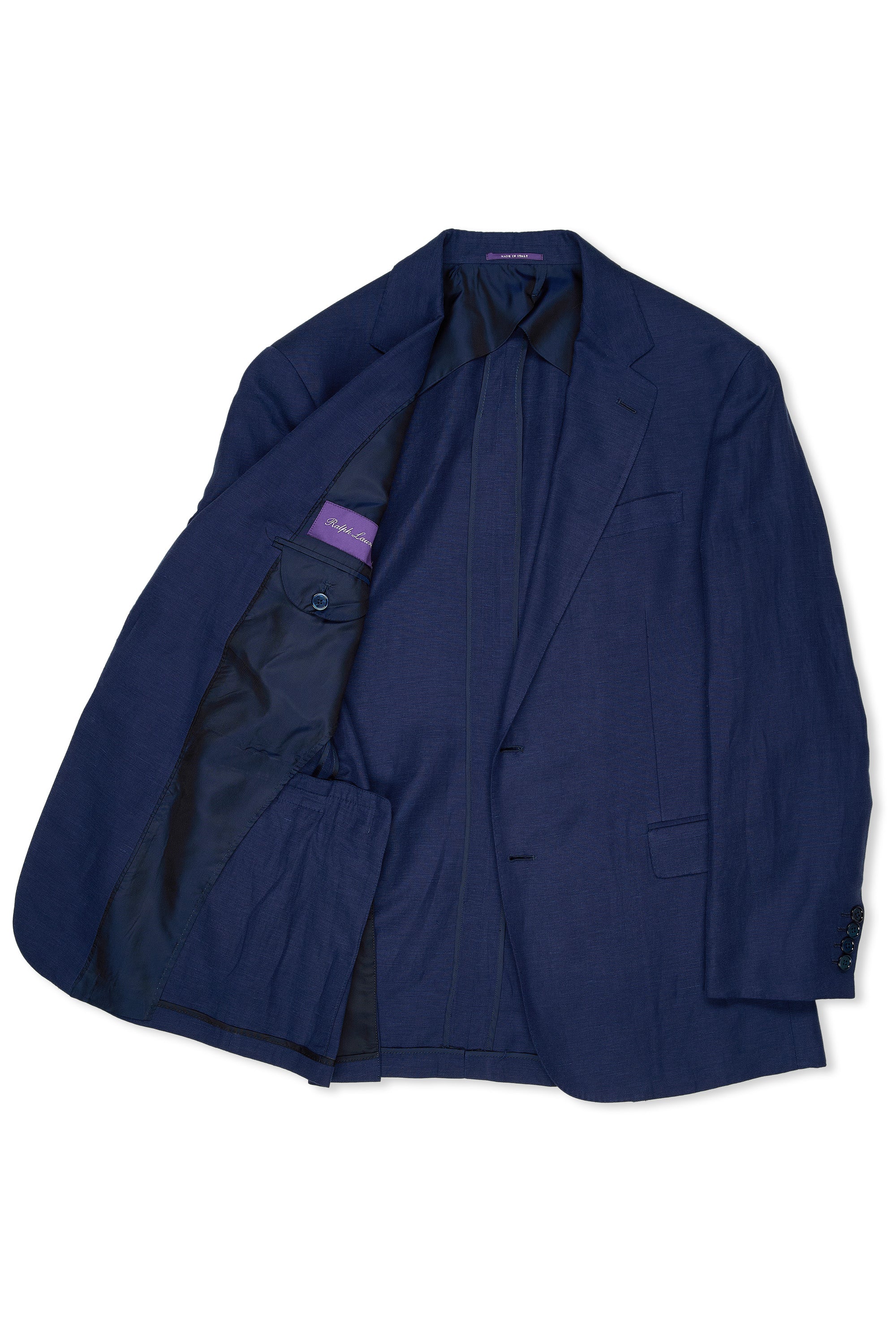 Ralph Lauren Purple Label Blue Silk/Linen Suit