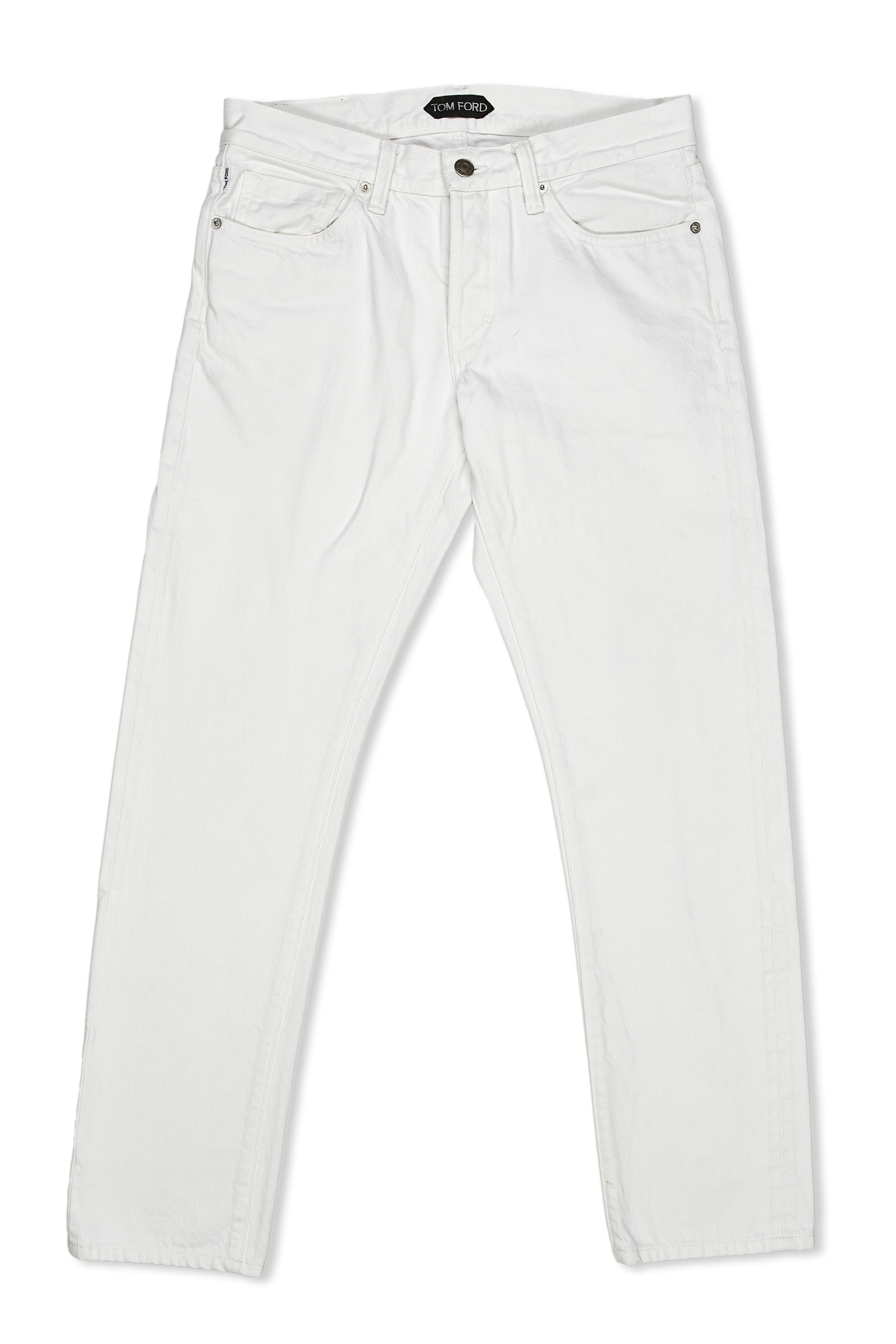 Tom Ford White Cotton Slim Fit Jeans