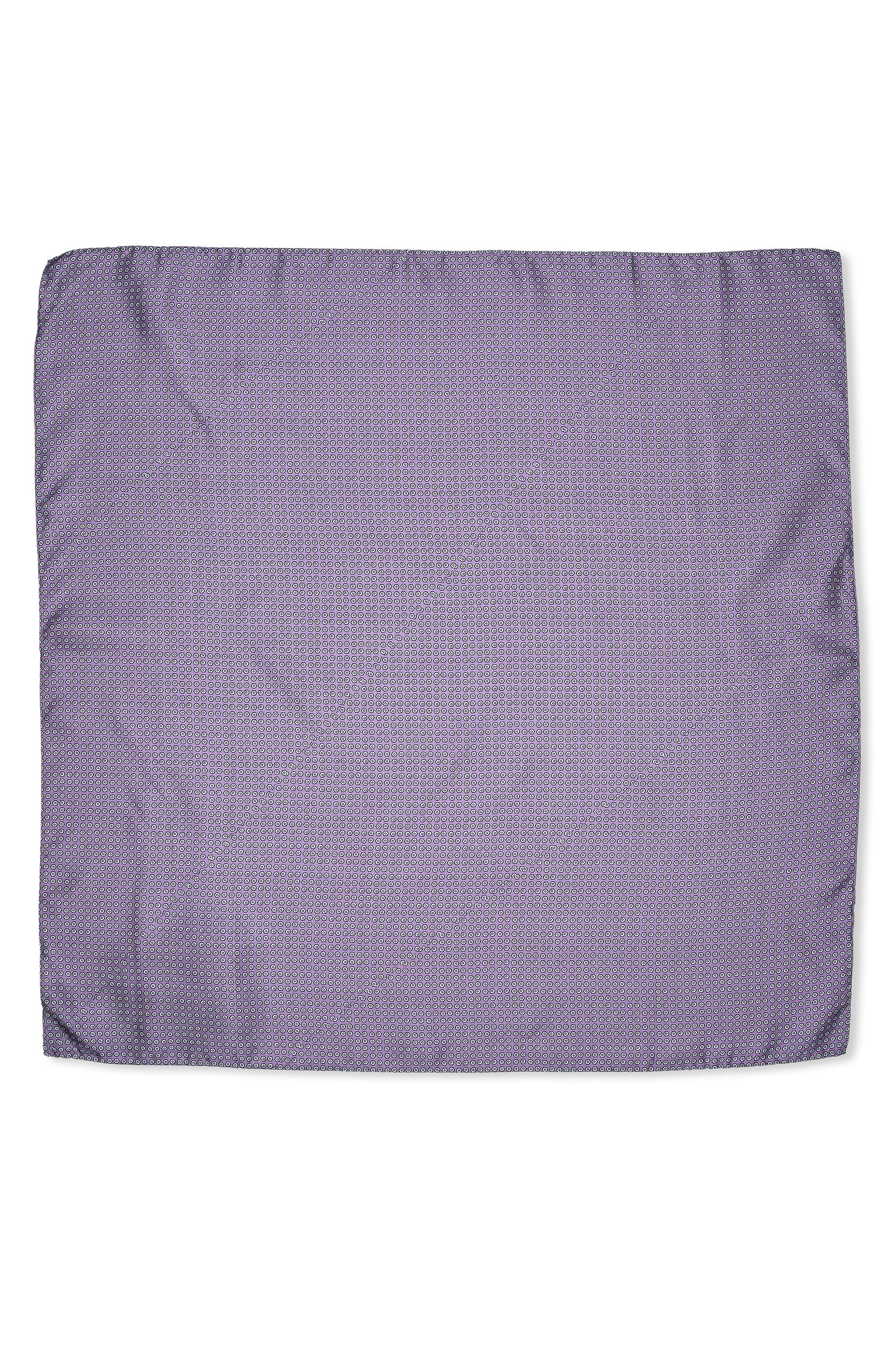 Brioni Lilac with Light Blue Hexagon Pattern Silk Scarf