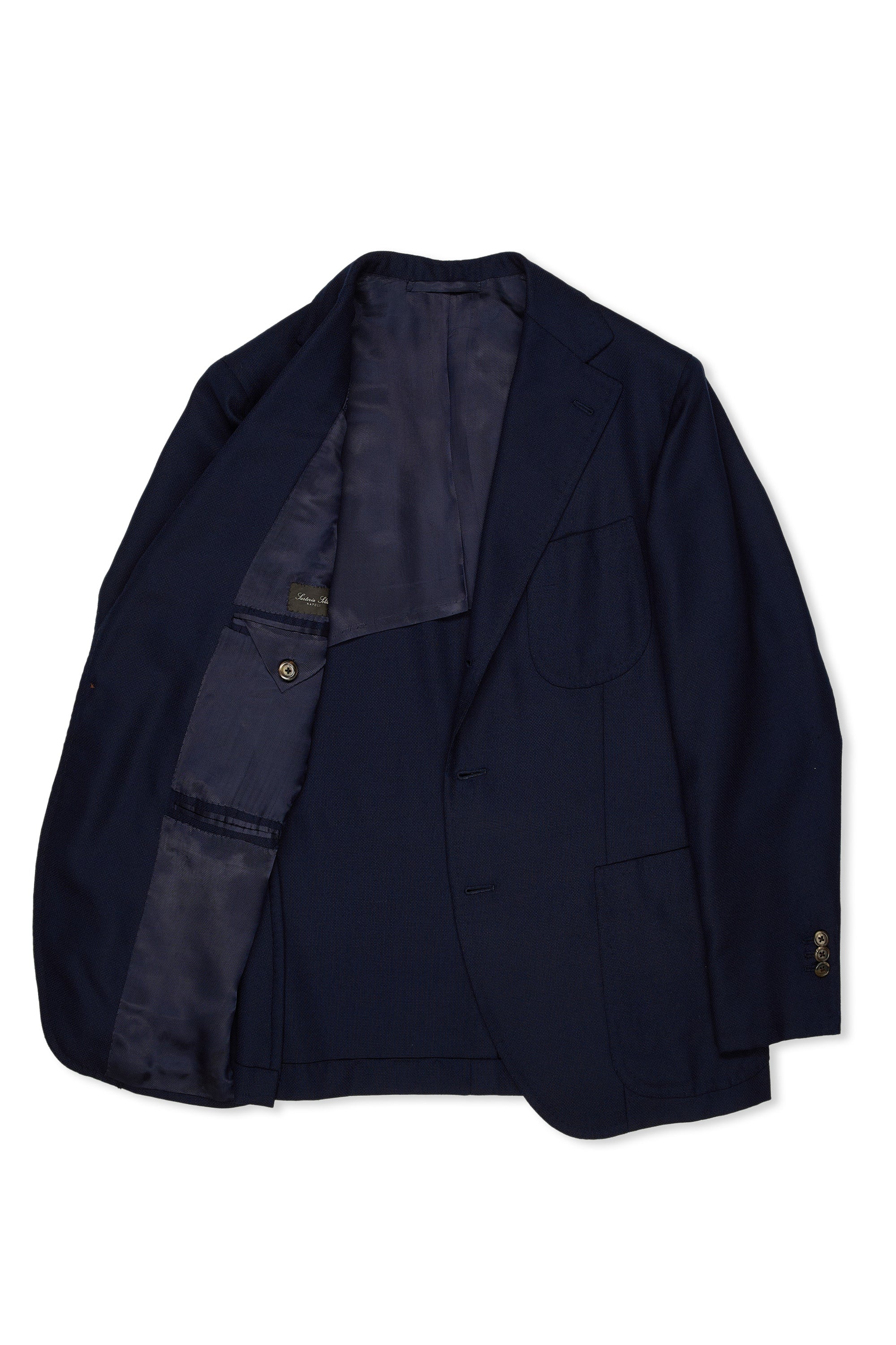 Sartoria Solito Navy Hopsack Wool Sport Coat Bespoke