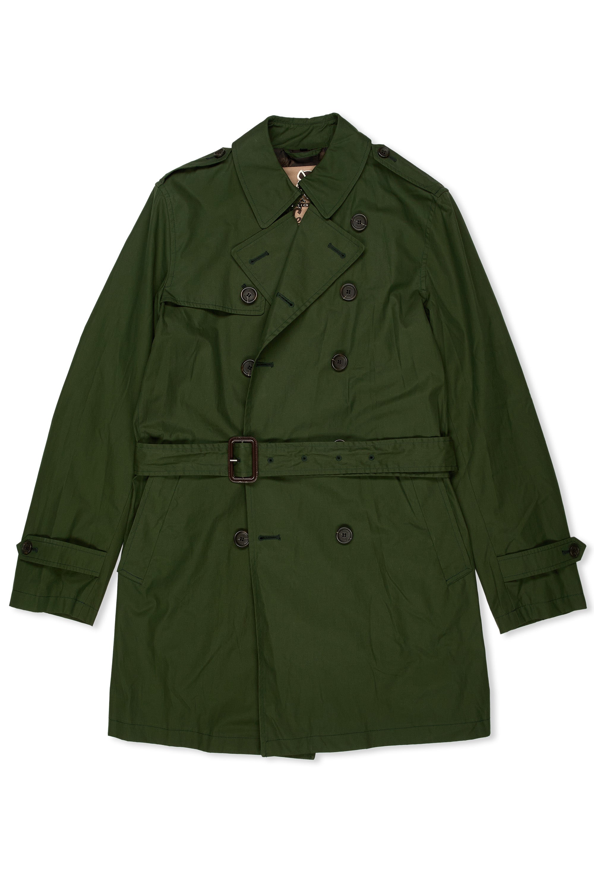 Sealup Green Cotton Trench Coat