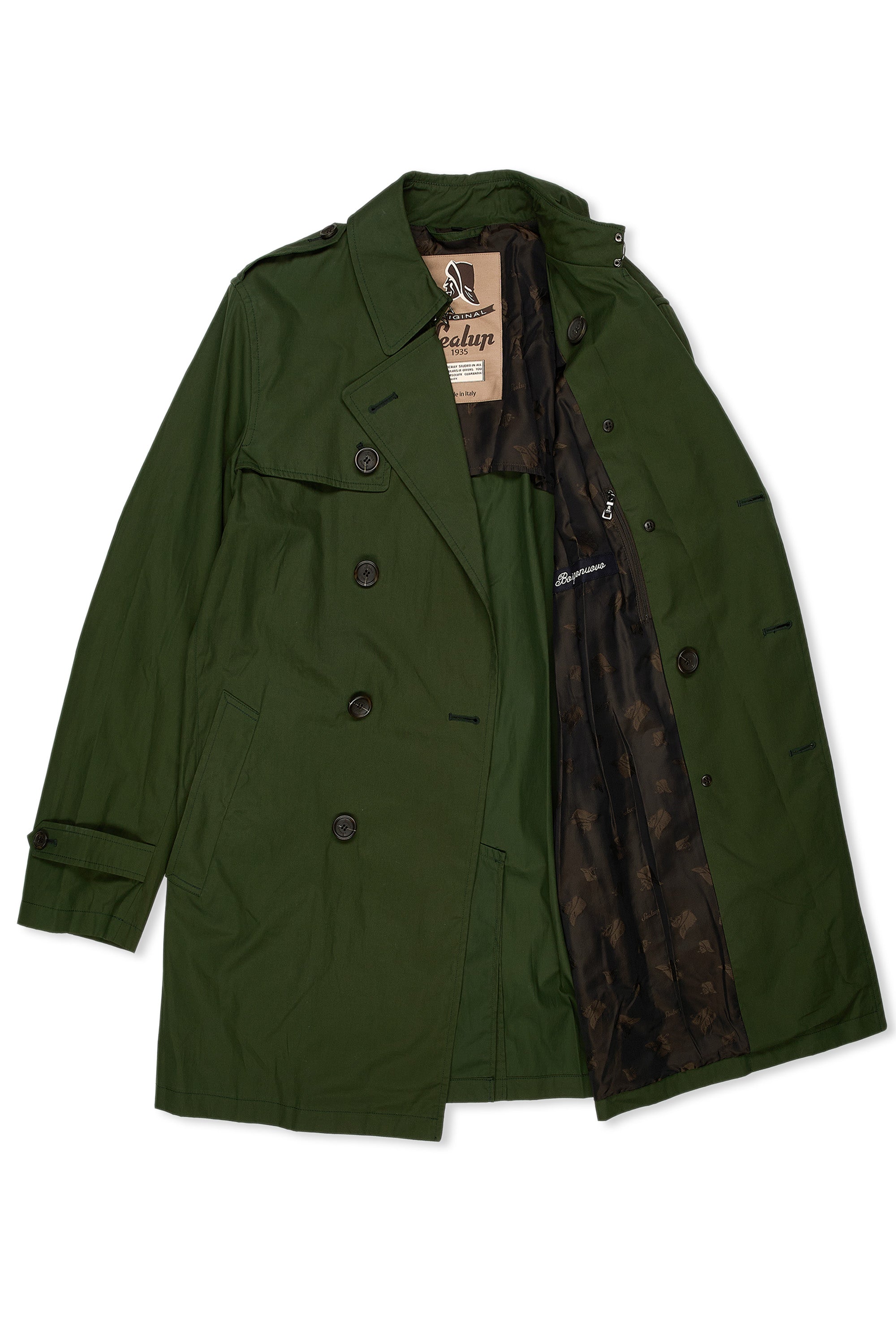 Sealup Green Cotton Trench Coat