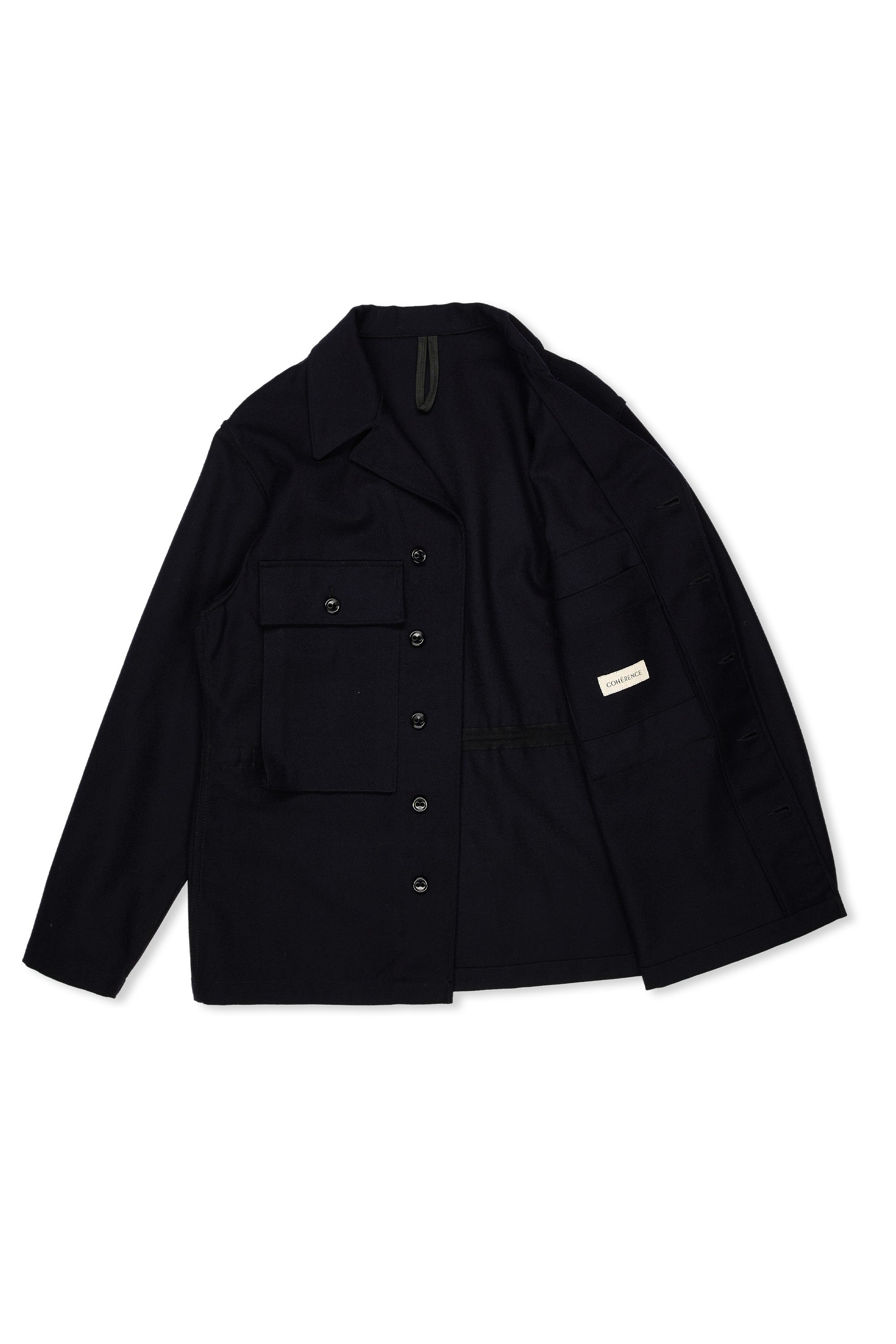 Cohérence Navy 'Vernon' Wool Jacket