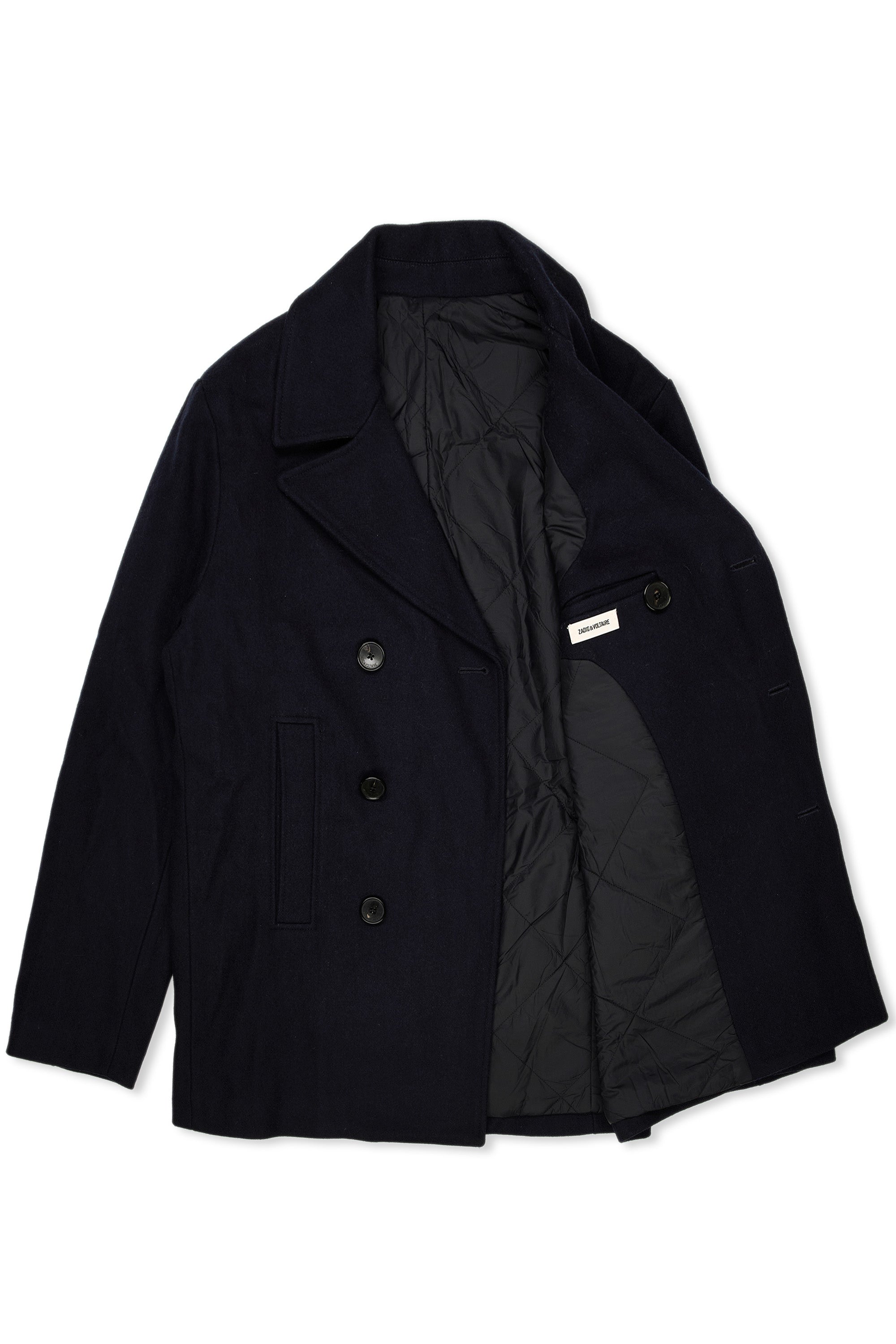 Zadig & Voltaire Navy Wool Pea Coat