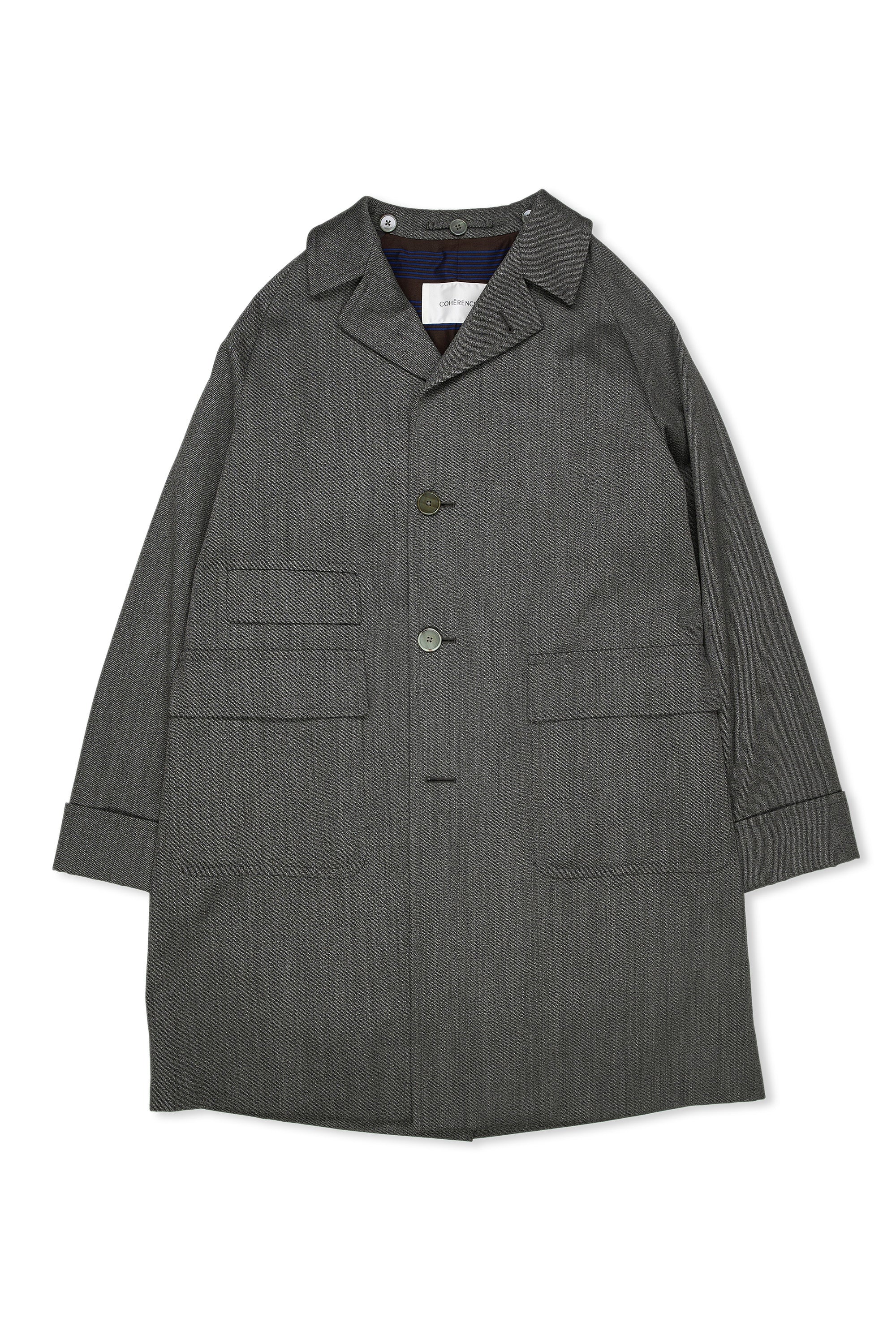 Cohérence Corb II Grey Twill Wool Coat