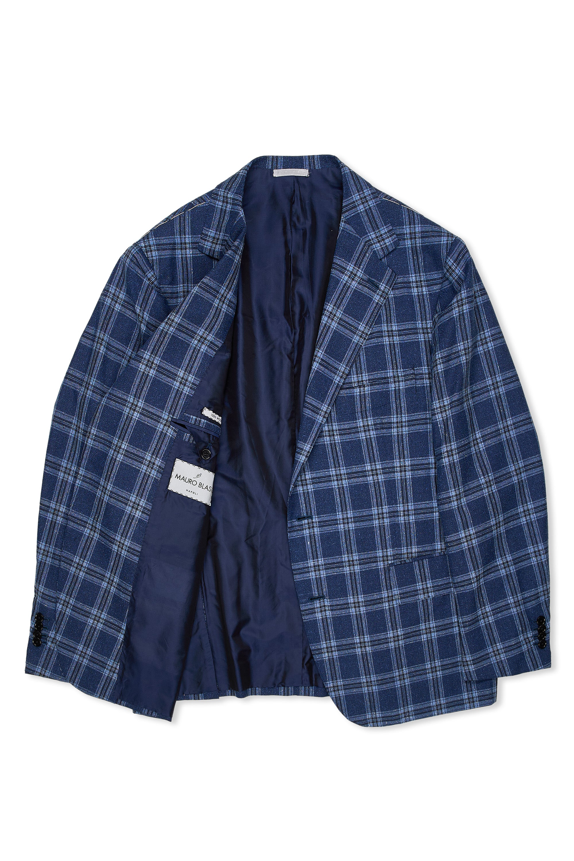 Mauro Blasi Blue Check Wool/Silk Sport Coat