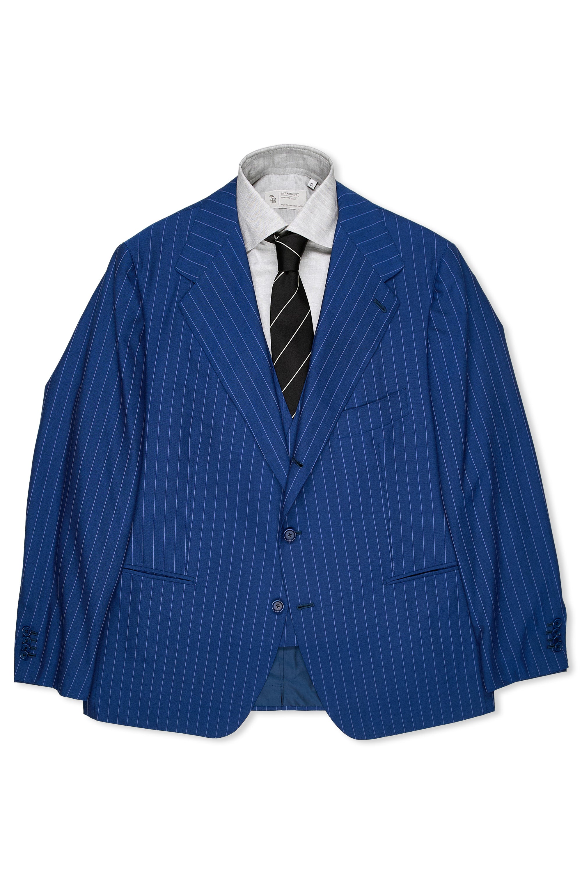 Mauro Blasi Blue with White Stripe Wool Sport Coat with Vest