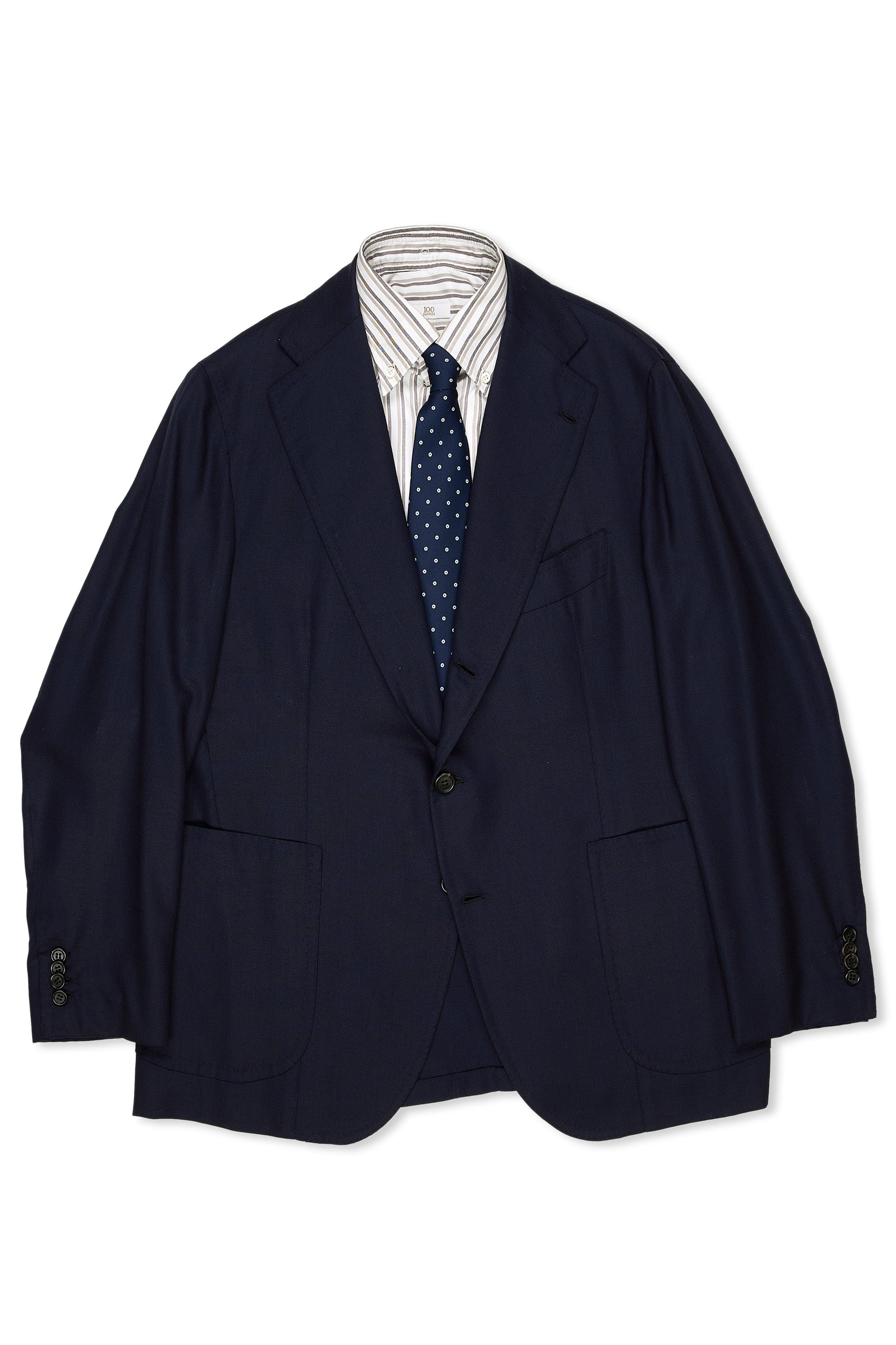 Orazio Luciano Navy Hopsack Wool Sport Coat