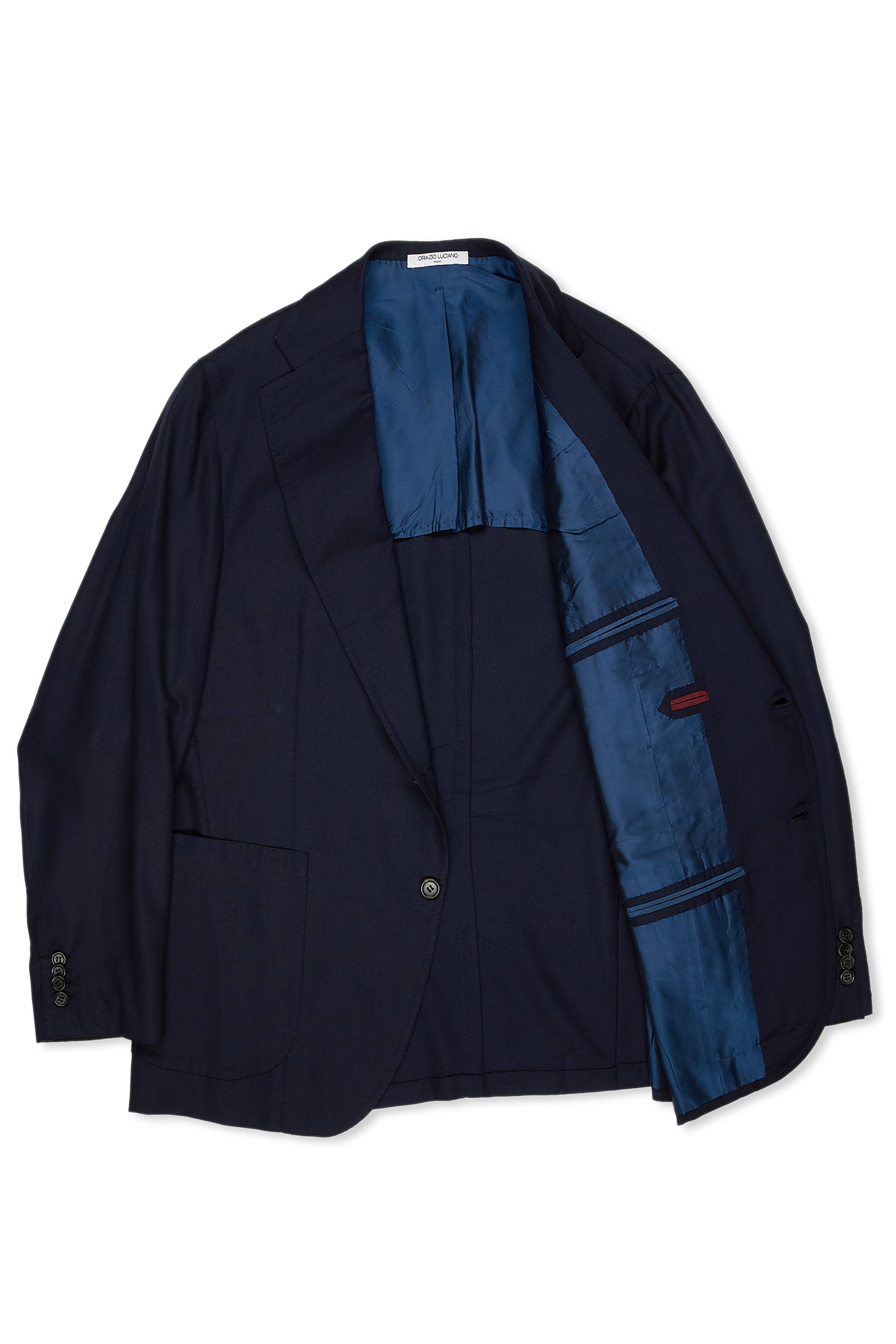 Orazio Luciano Navy Hopsack Wool Sport Coat