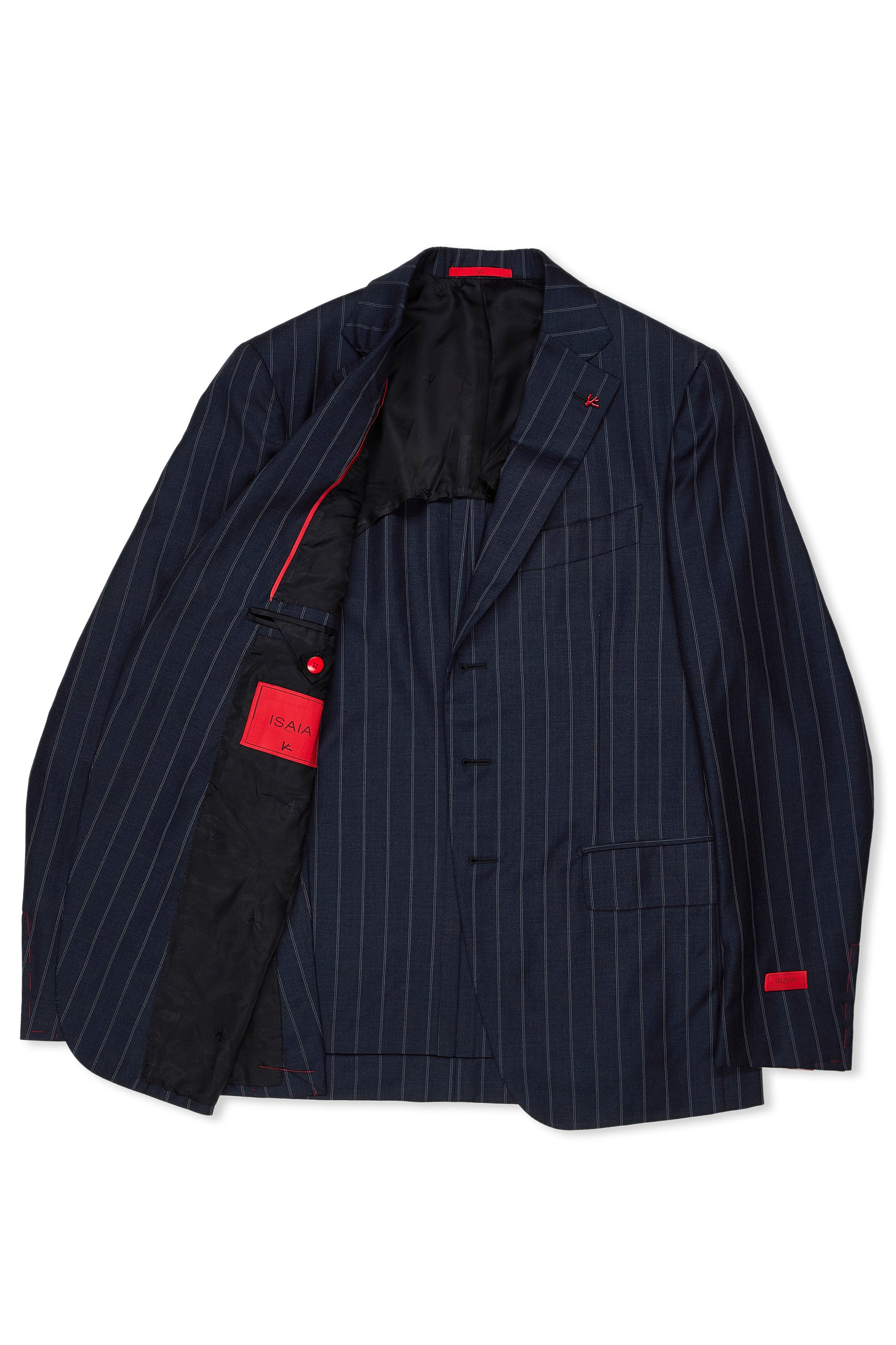 Isaia Navy/Blue Pinstripe Wool Suit