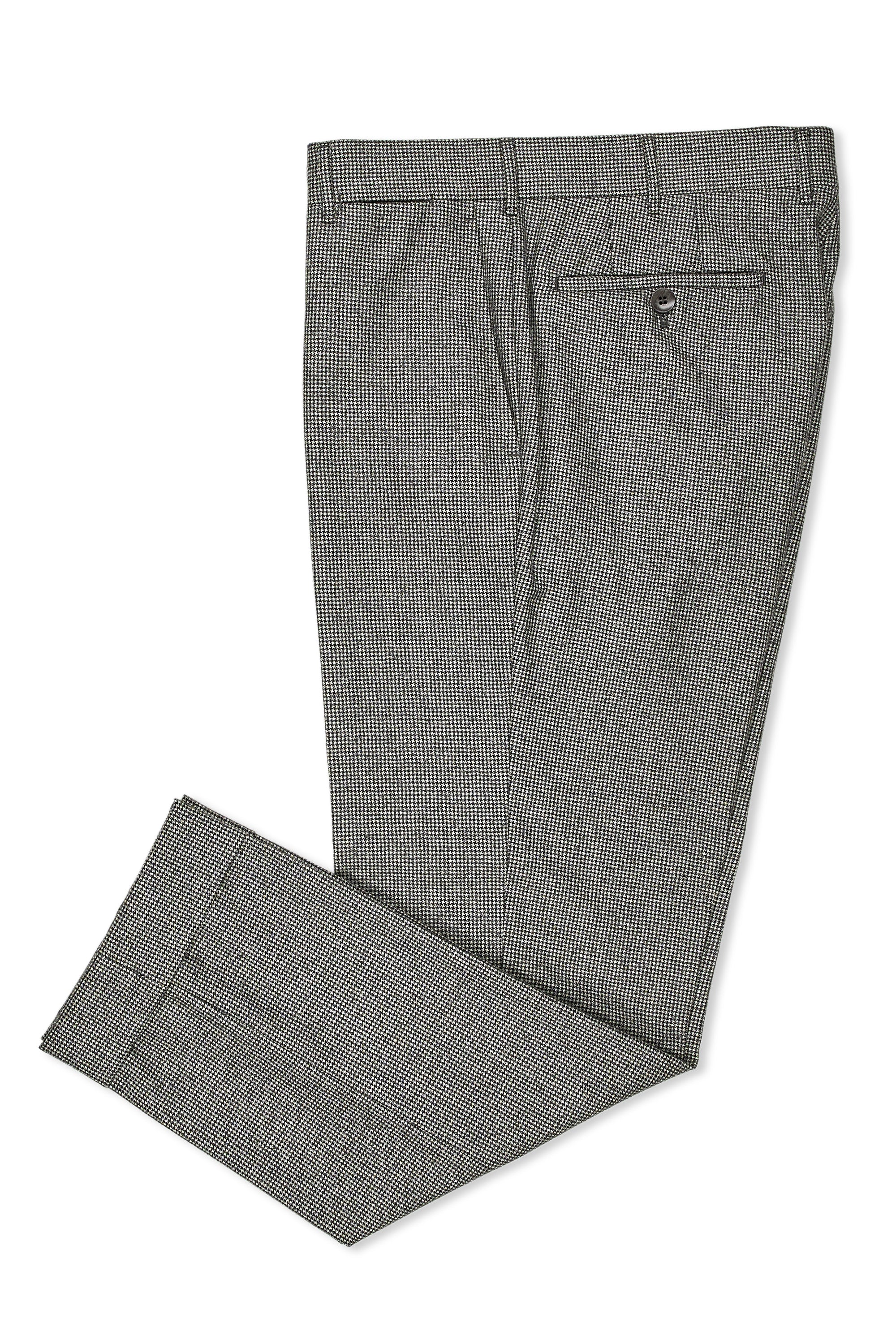 Rota Black/White Wool Mini Houndstooth Trousers