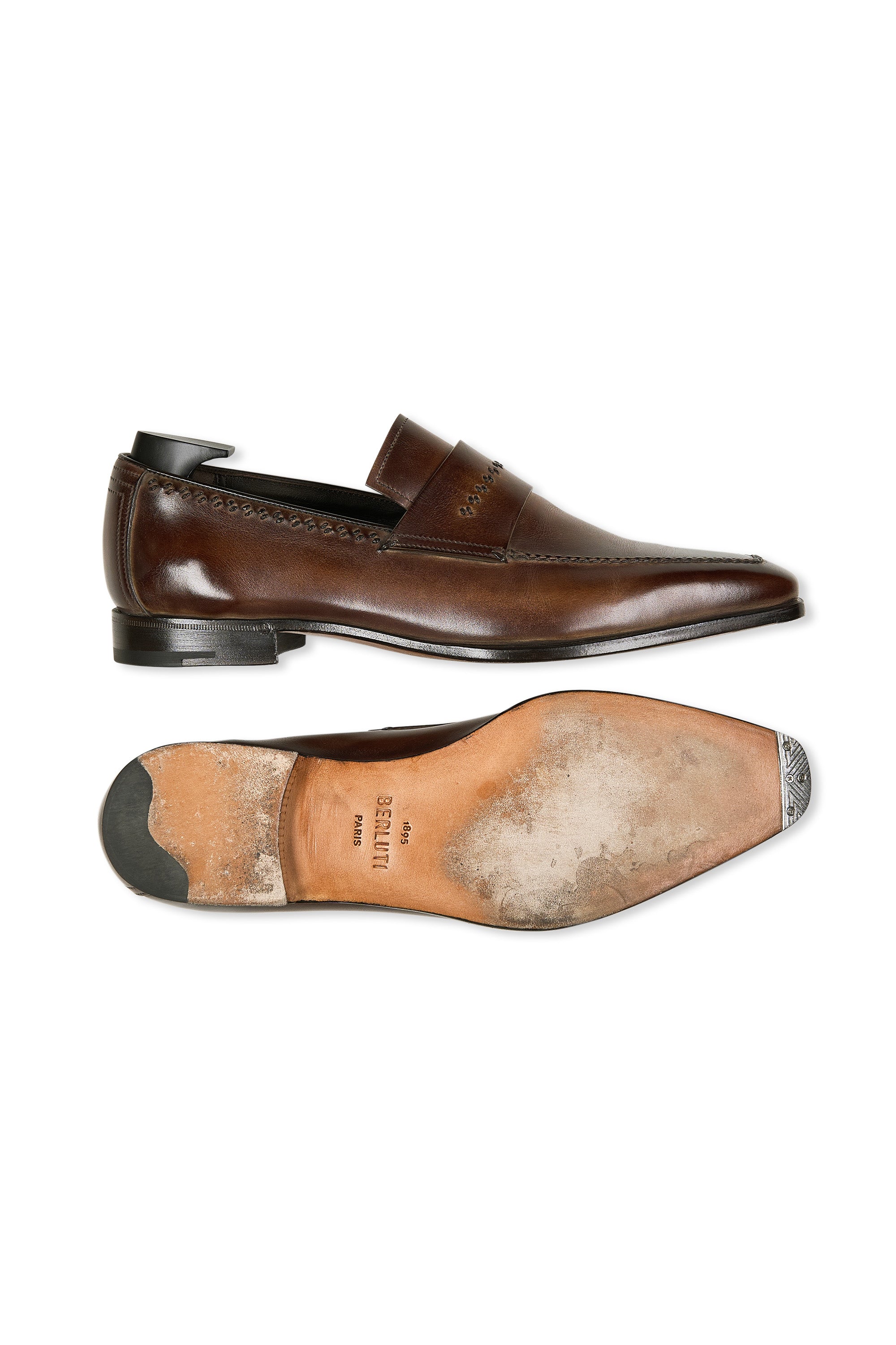 Berluti Dark Brown Calf Leather Loafers