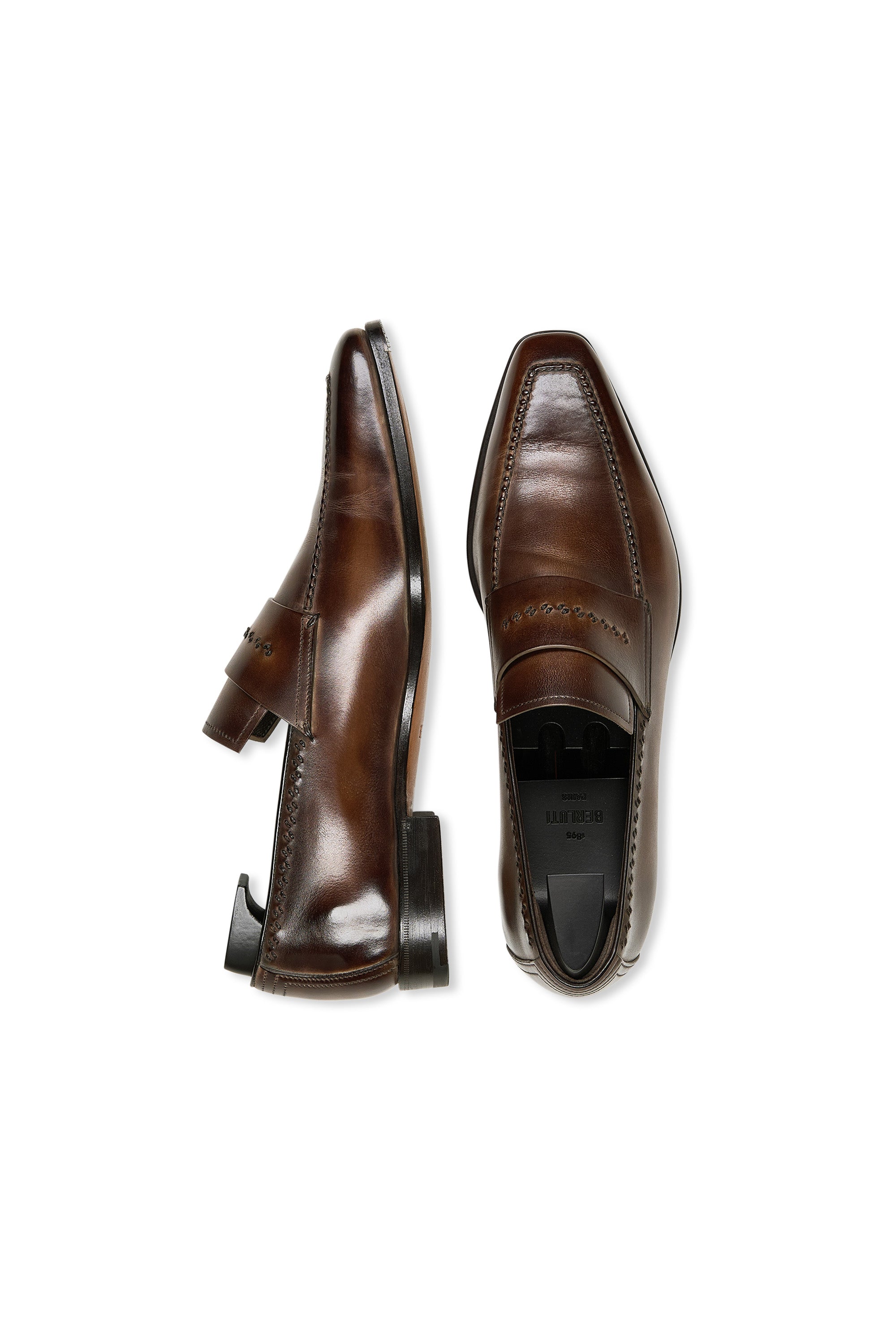 Berluti Dark Brown Calf Leather Loafers