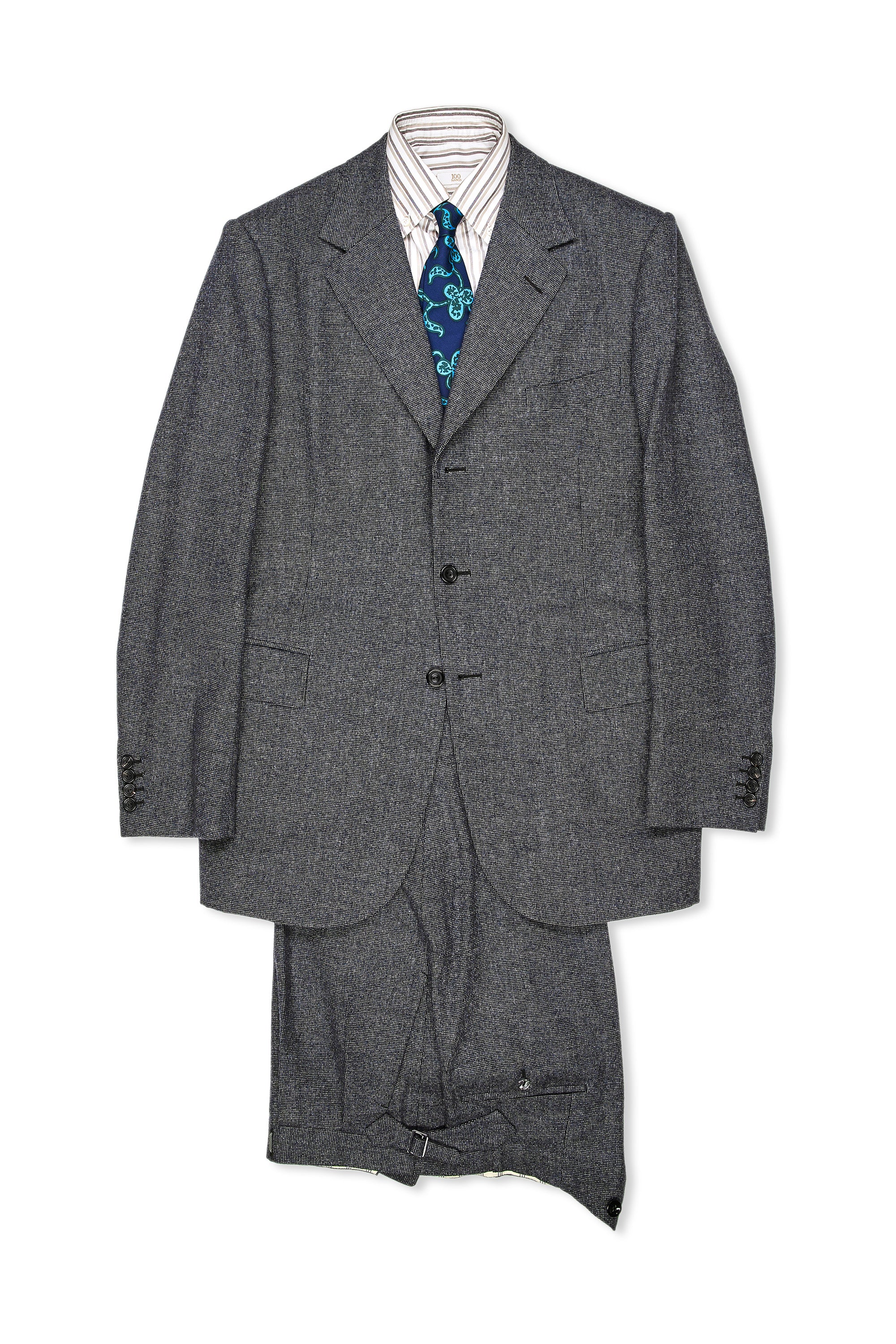 Fumiya Hirano Grey/Blue Flannel Wool Suit Bespoke