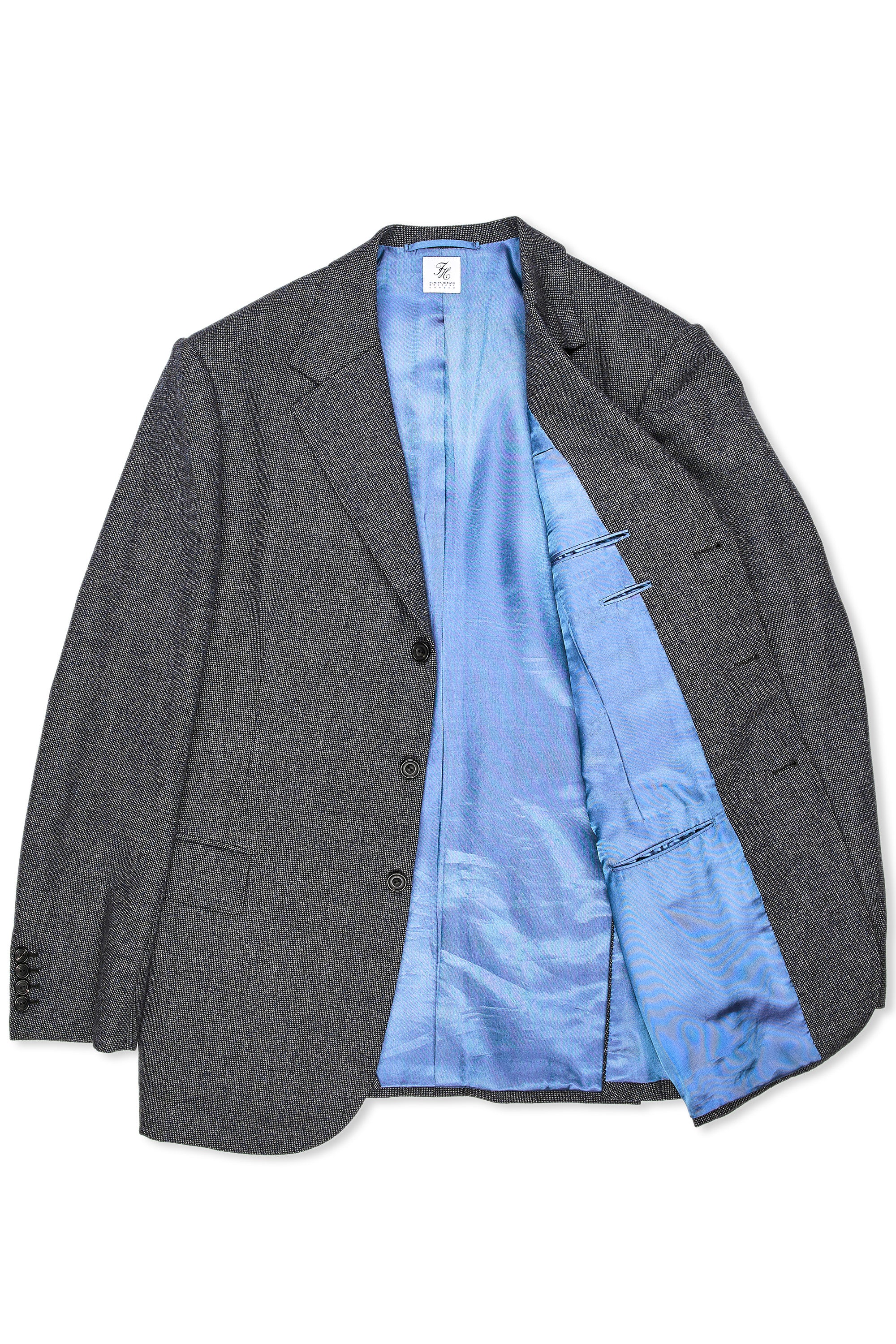 Fumiya Hirano Grey/Blue Flannel Wool Suit Bespoke