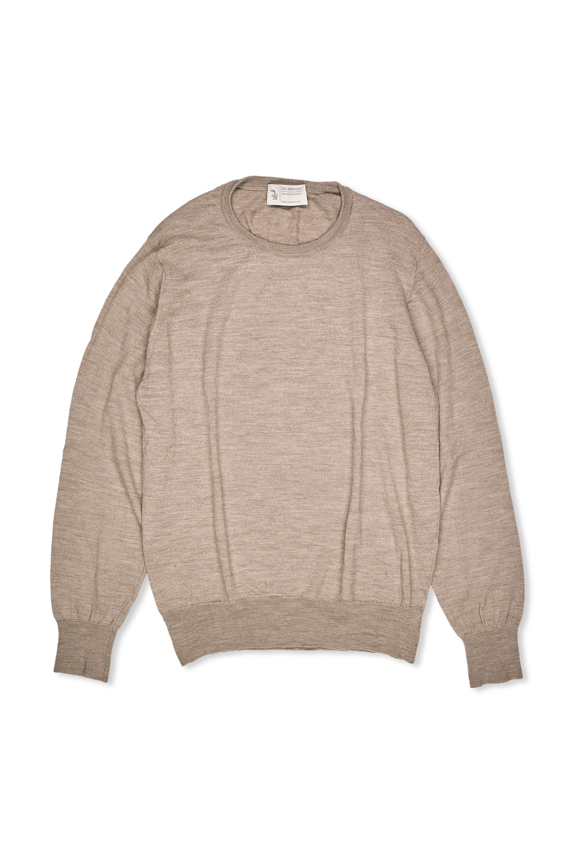 The Armoury Taupe Virgin Wool Crewneck Sweater