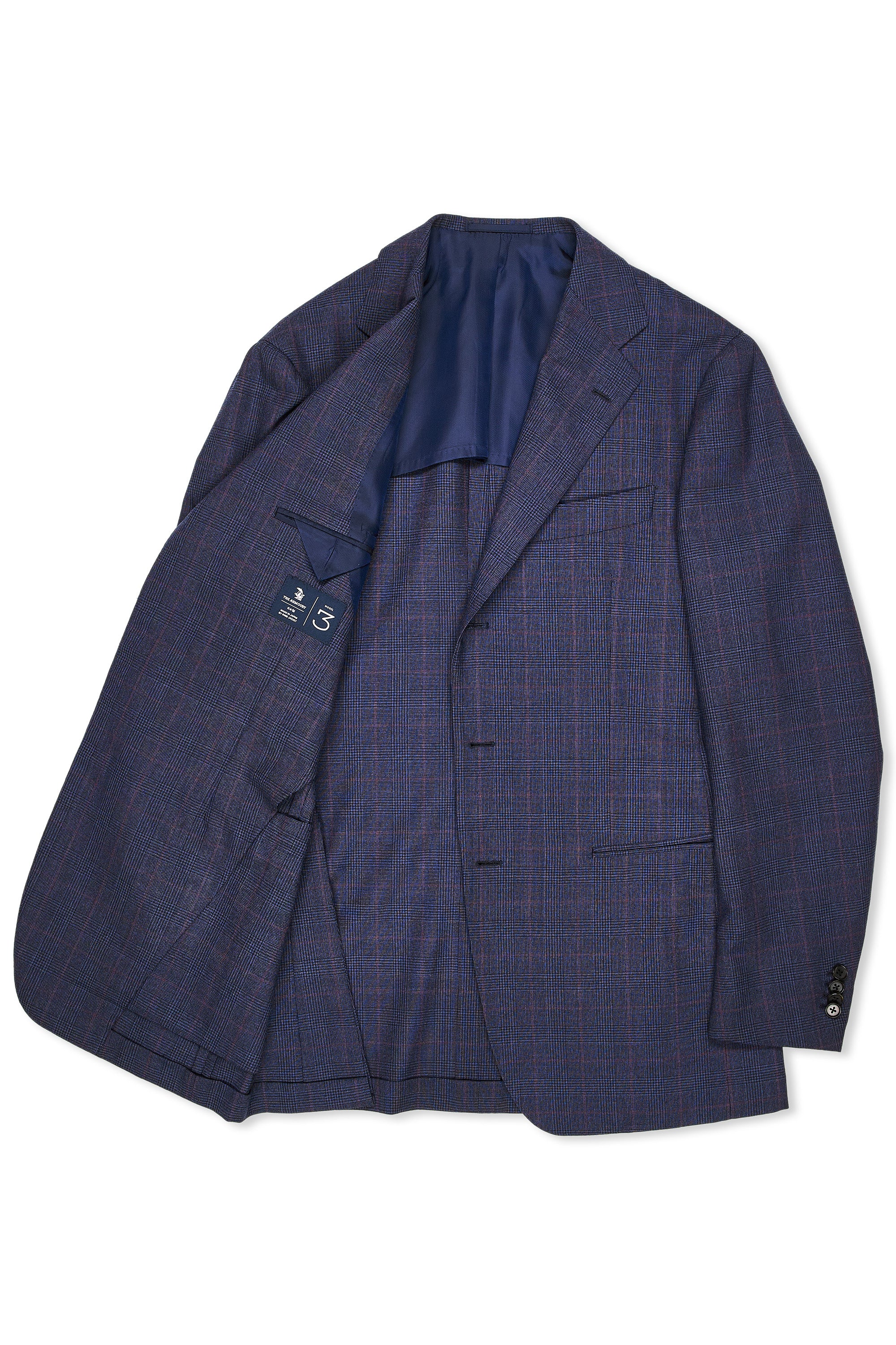 The Armoury by Ring Jacket Model 3 Navy/Red Check Cashmere Suit MTO
