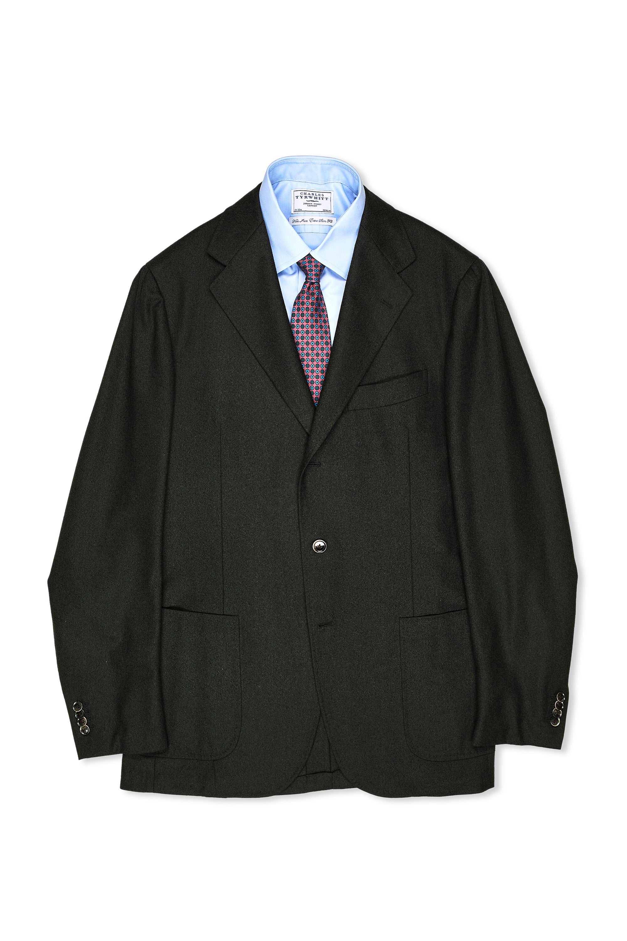 Ring Jacket Dark Green Flannel Wool Sport Coat