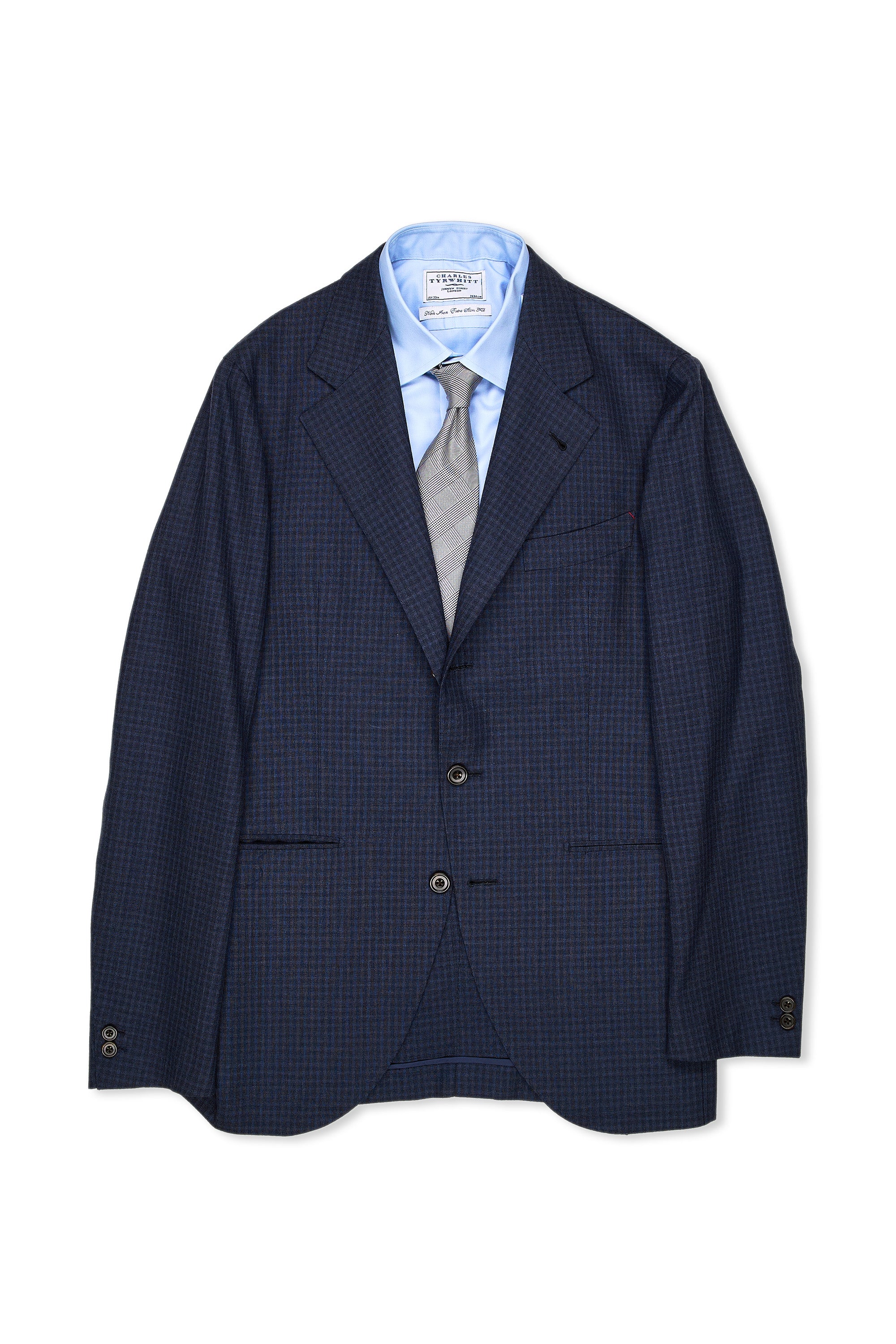 Prologue Navy Check Wool Sport Coat MTO