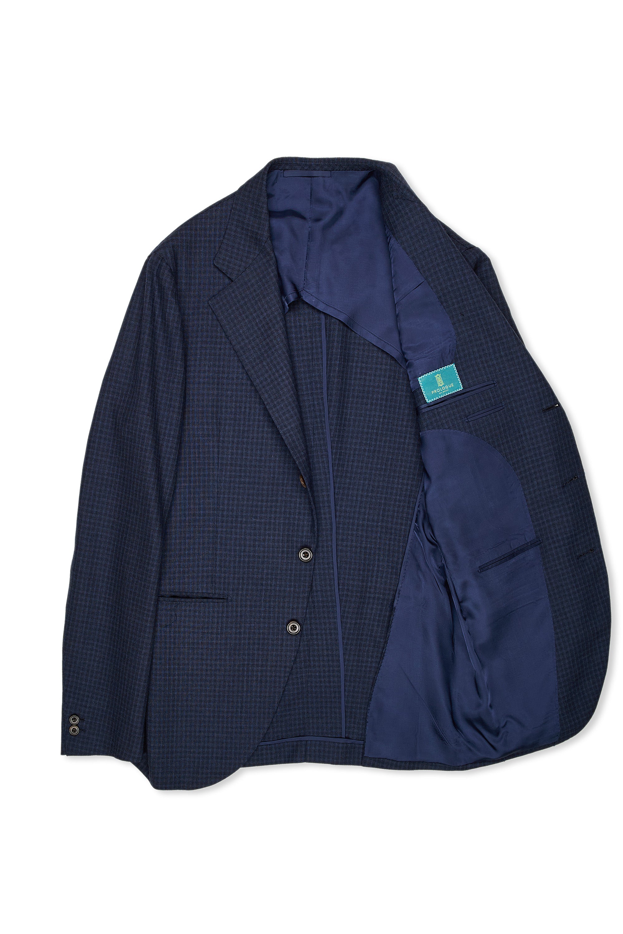 Prologue Navy Check Wool Sport Coat MTO