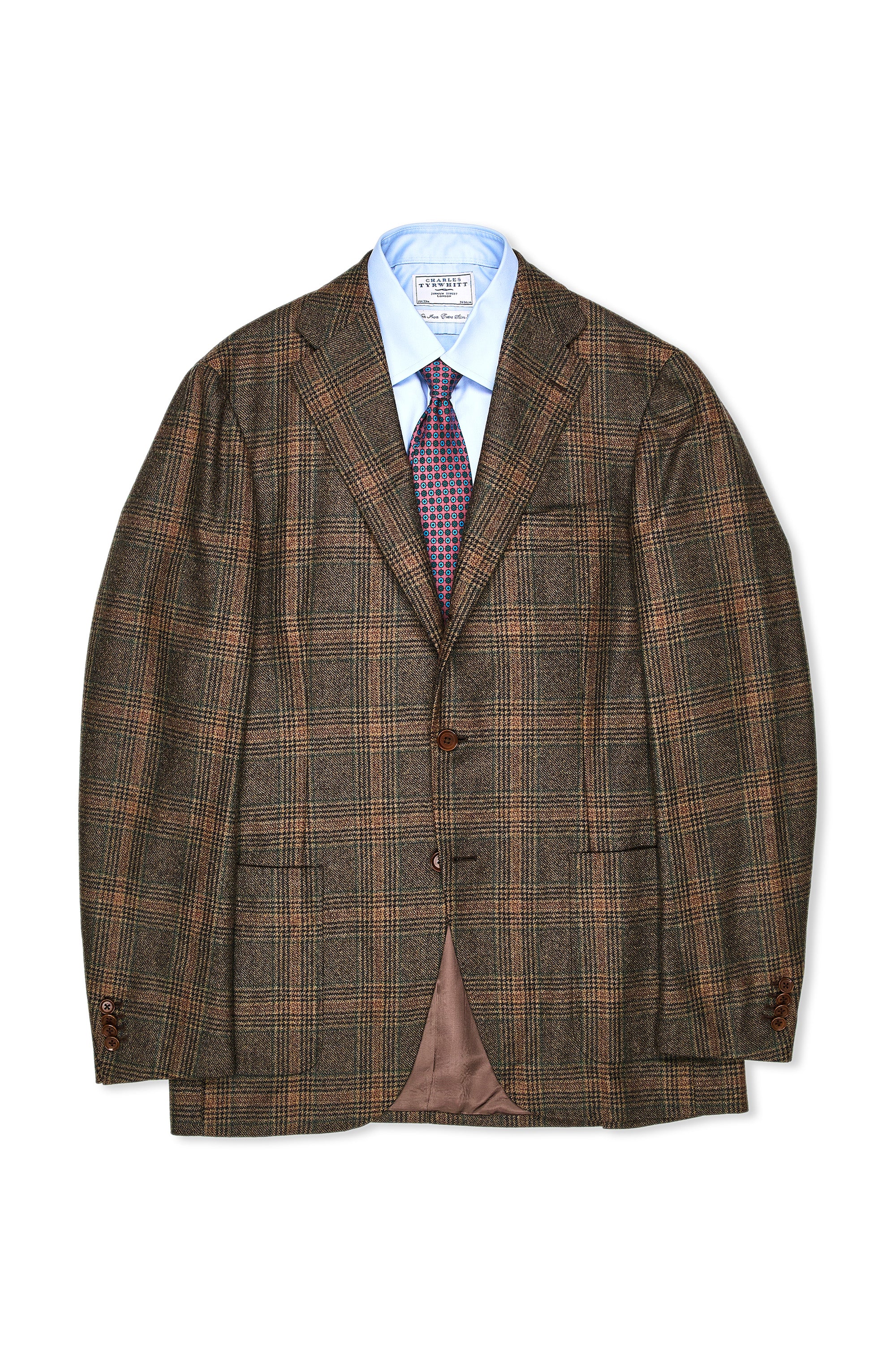 Ring Jacket 184 Brown/Green Glencheck Wool/Cashmere Sport Coat