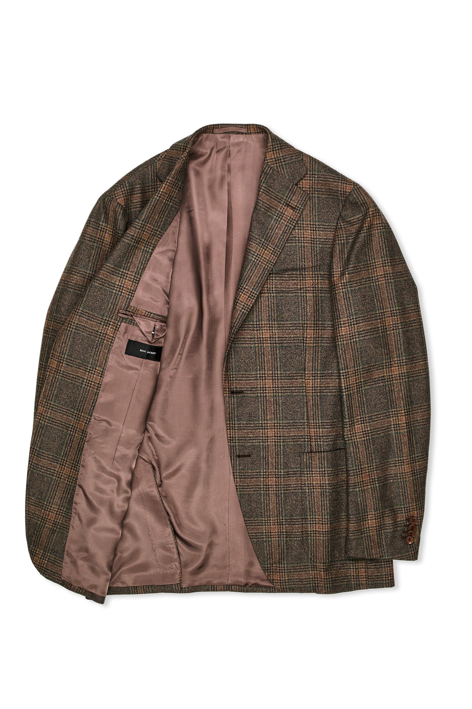 Ring Jacket 184 Brown/Green Glencheck Wool/Cashmere Sport Coat
