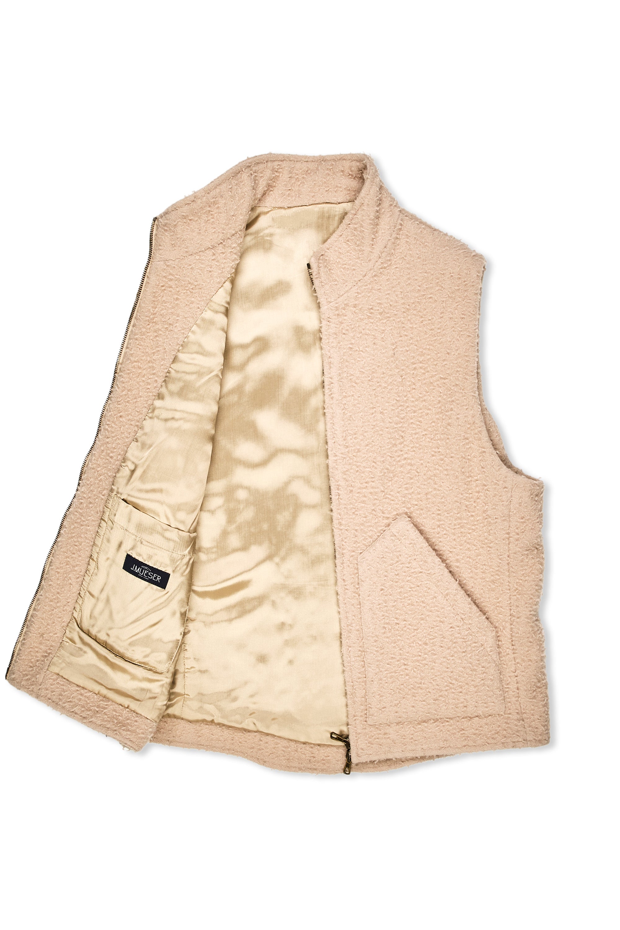 J. Mueser Beige Casentino Wool Vest