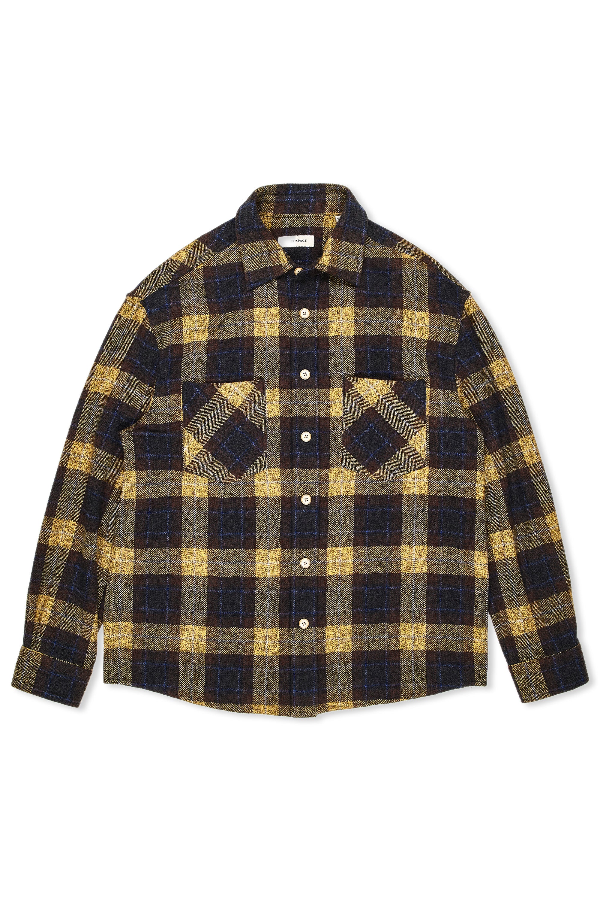 Gentspace Blue/Brown/Yellow Check Cotton Shirt Jacket