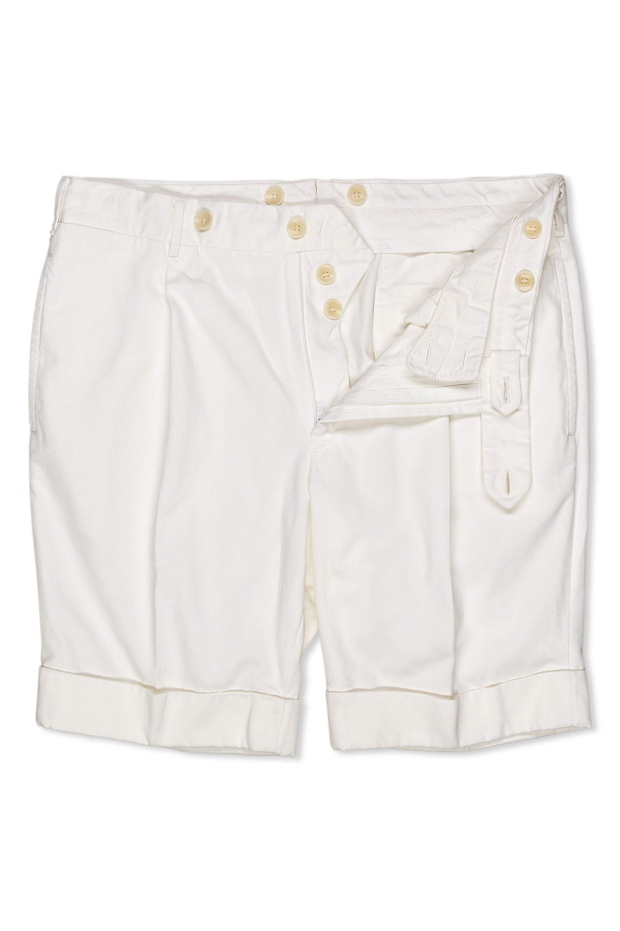 Rota White Cotton Shorts