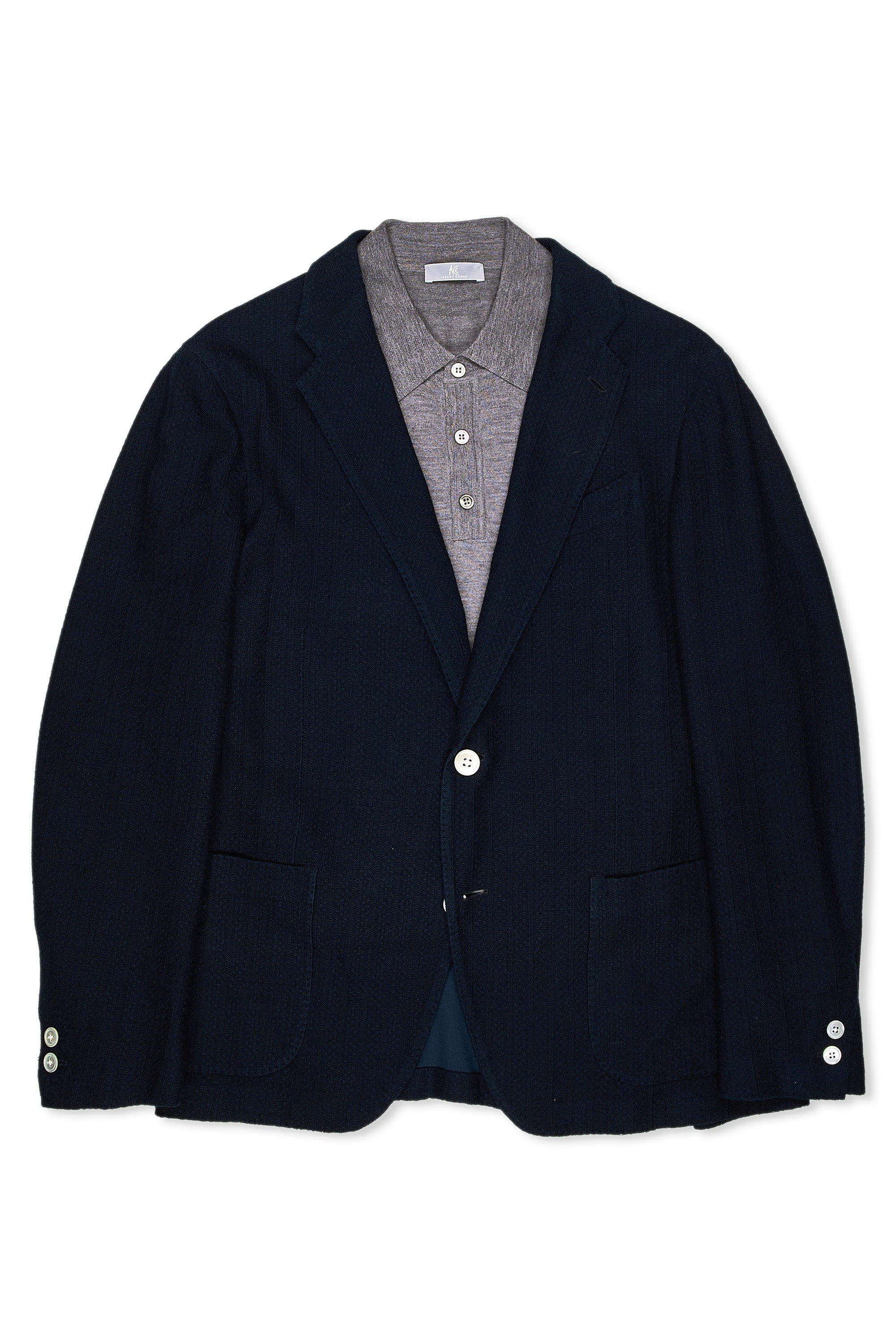 Lardini Blue Cotton Knit Sport Coat