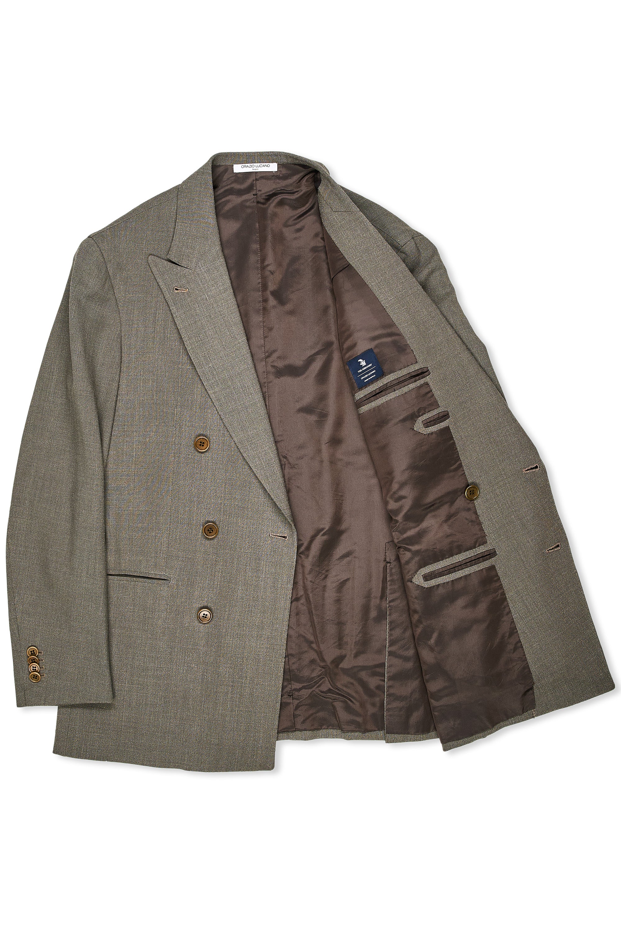 Orazio Luciano Grey-Green Wool/Silk Jacket with Ambrosi Trousers