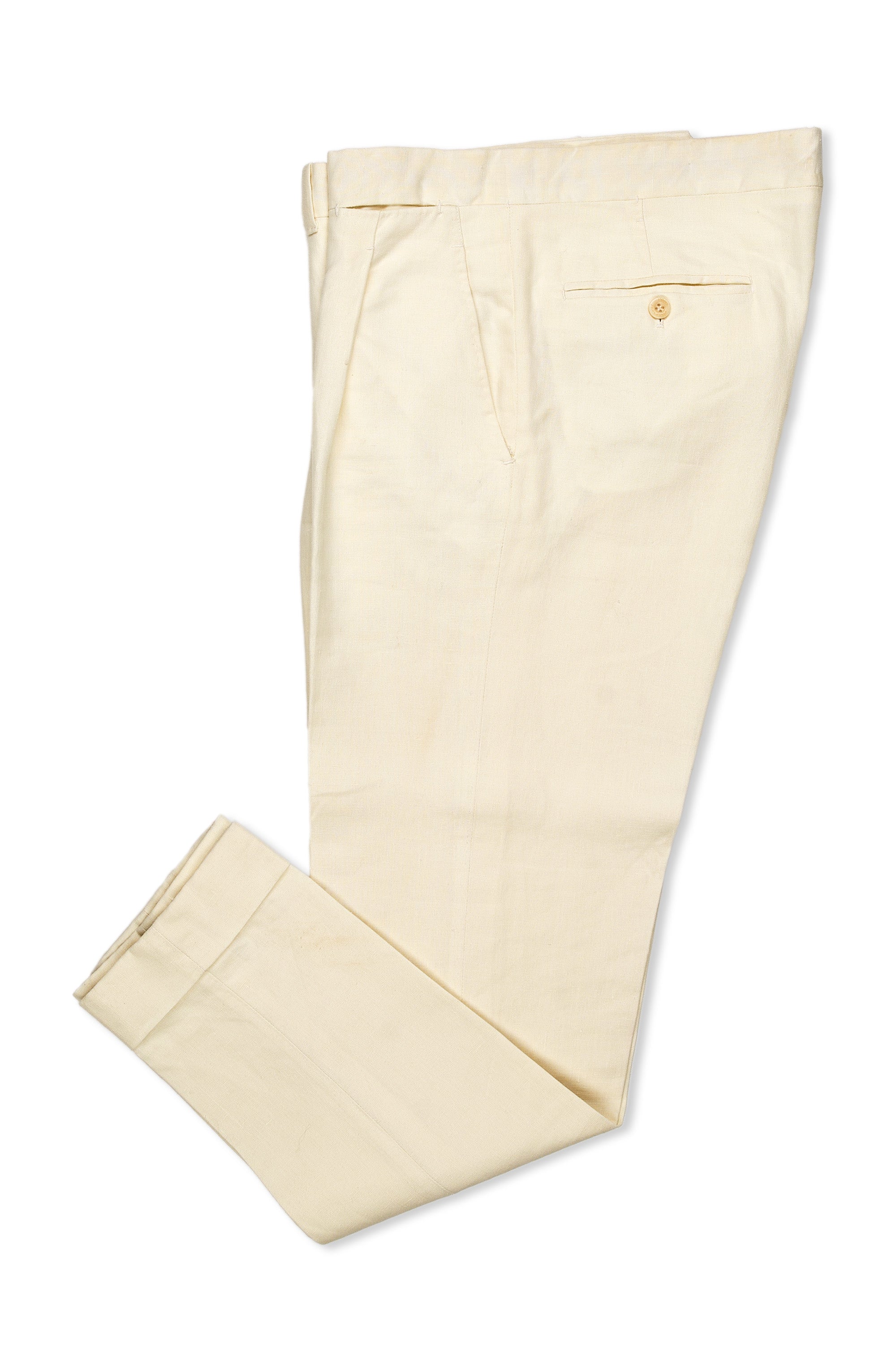 Ambrosi Napoli Cream Linen Trousers MTM