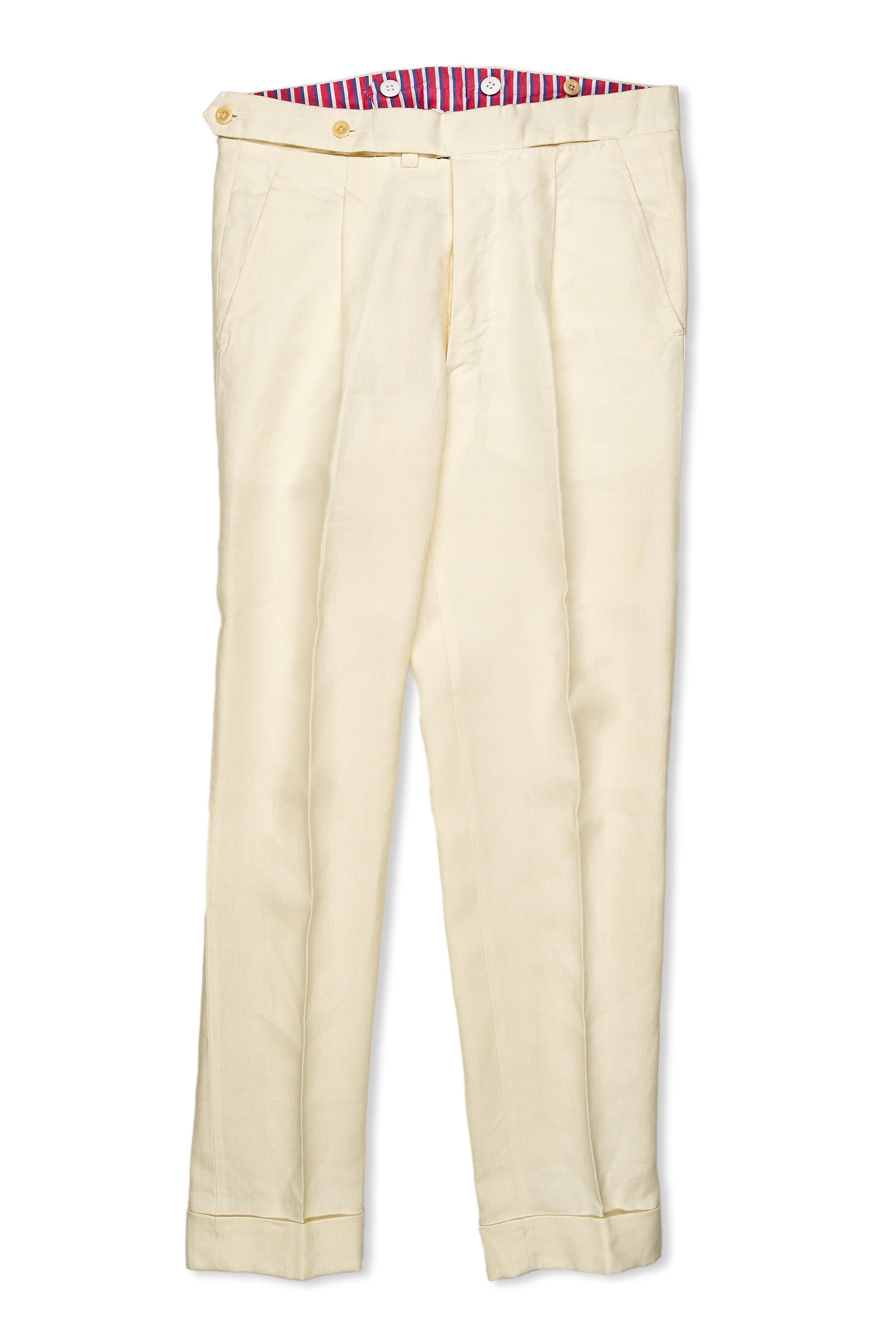 Ambrosi Napoli Cream Linen Trousers MTM