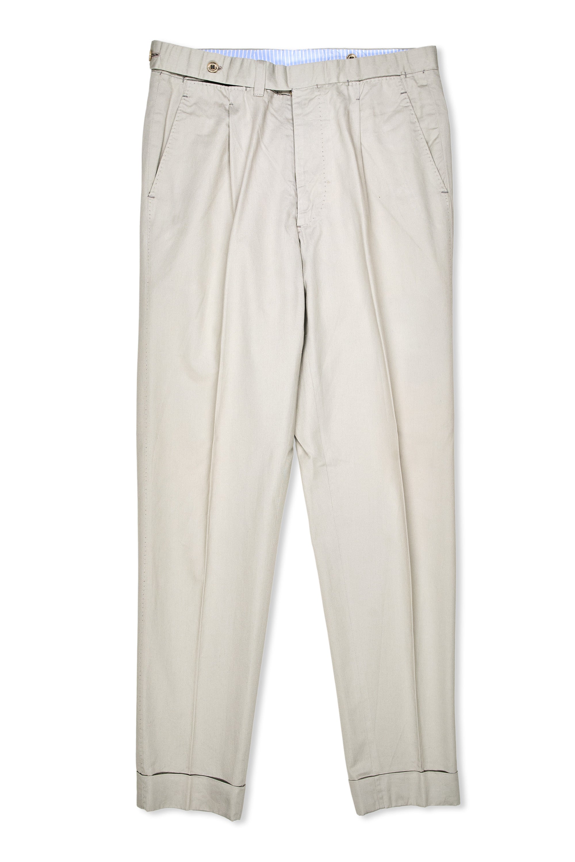 Ambrosi Napoli Grey Cotton Trousers MTM