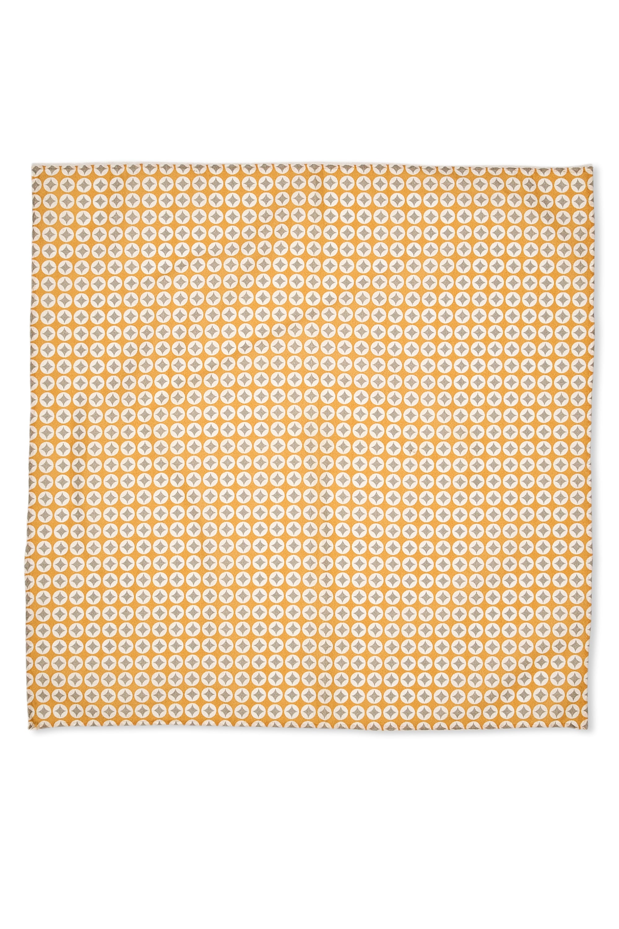Orange with White/Grey Circle Pattern Cotton Pocket Square