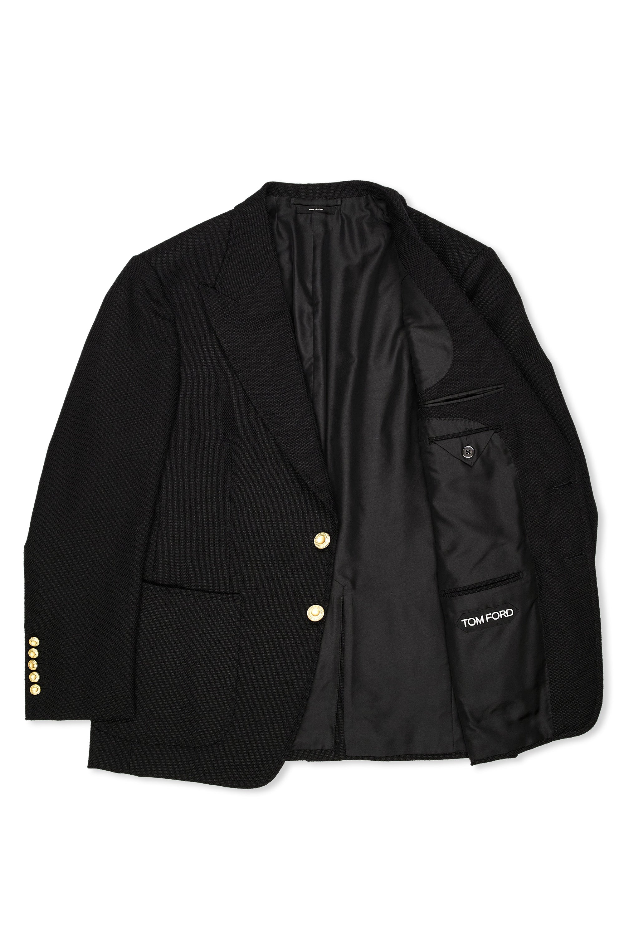 Tom Ford Black Hopsack Wool/Mohair/Silk Sport Coat