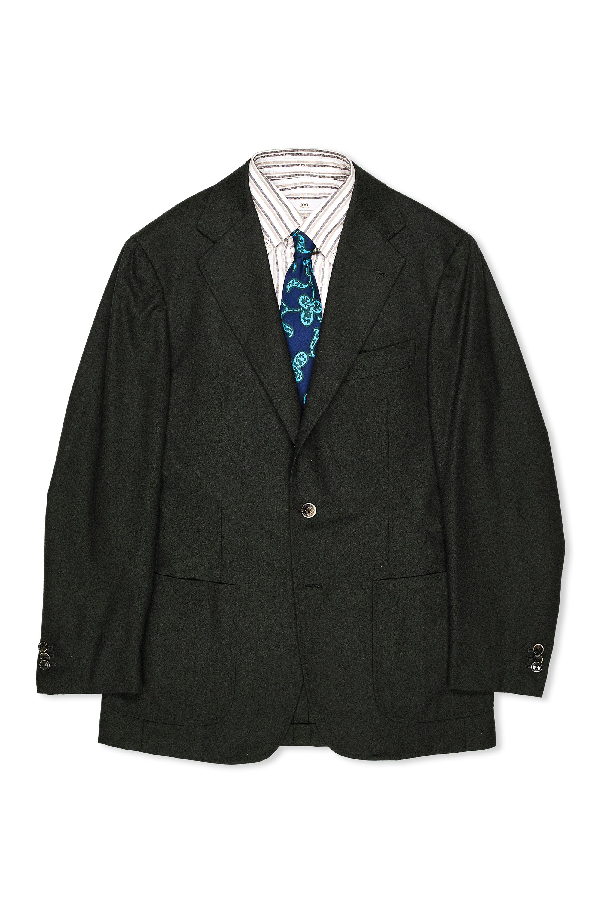 Ring Jacket Dark Green Flannel Wool Sport Coat