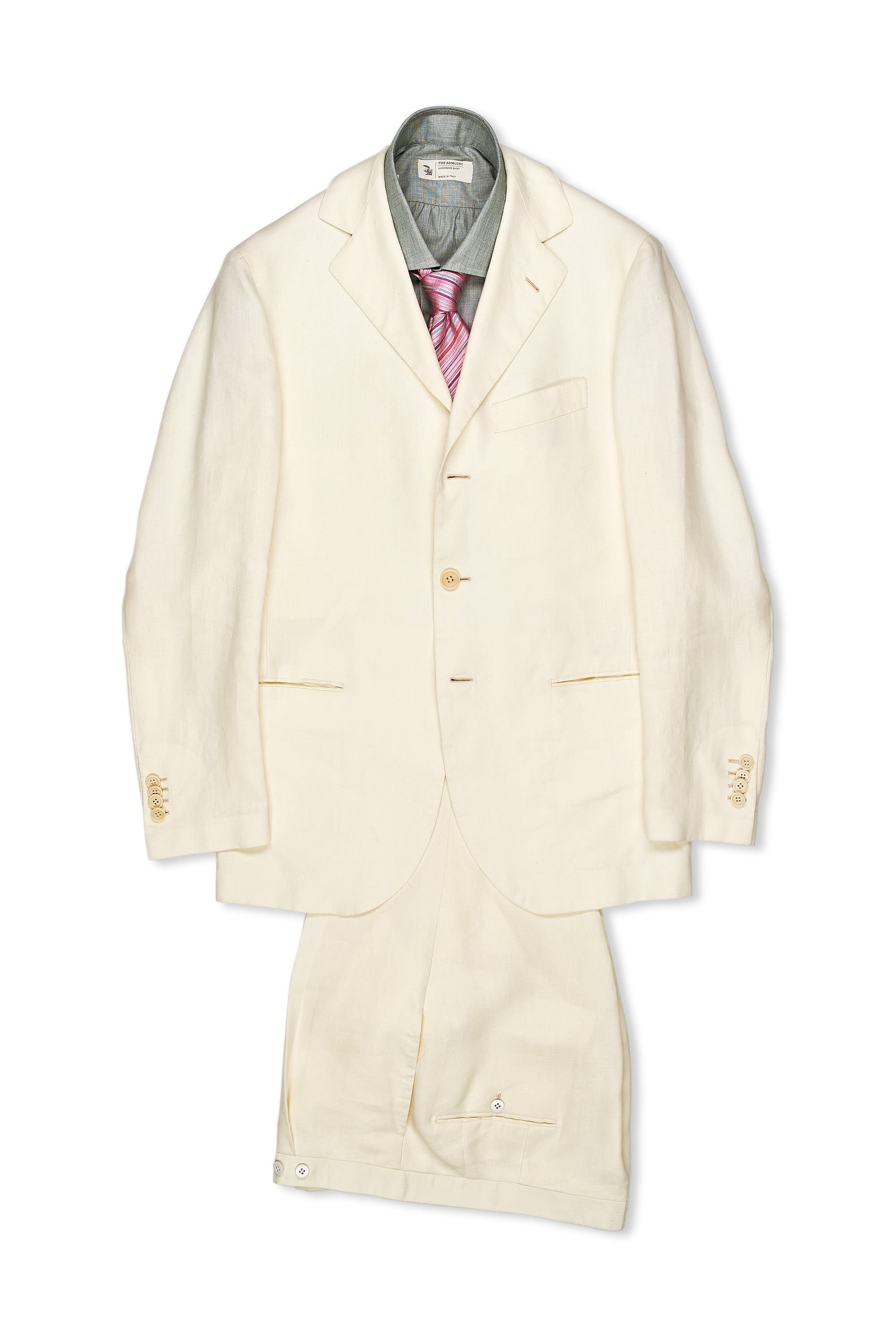 Liverano & Liverano Cream Linen Suit Bespoke
