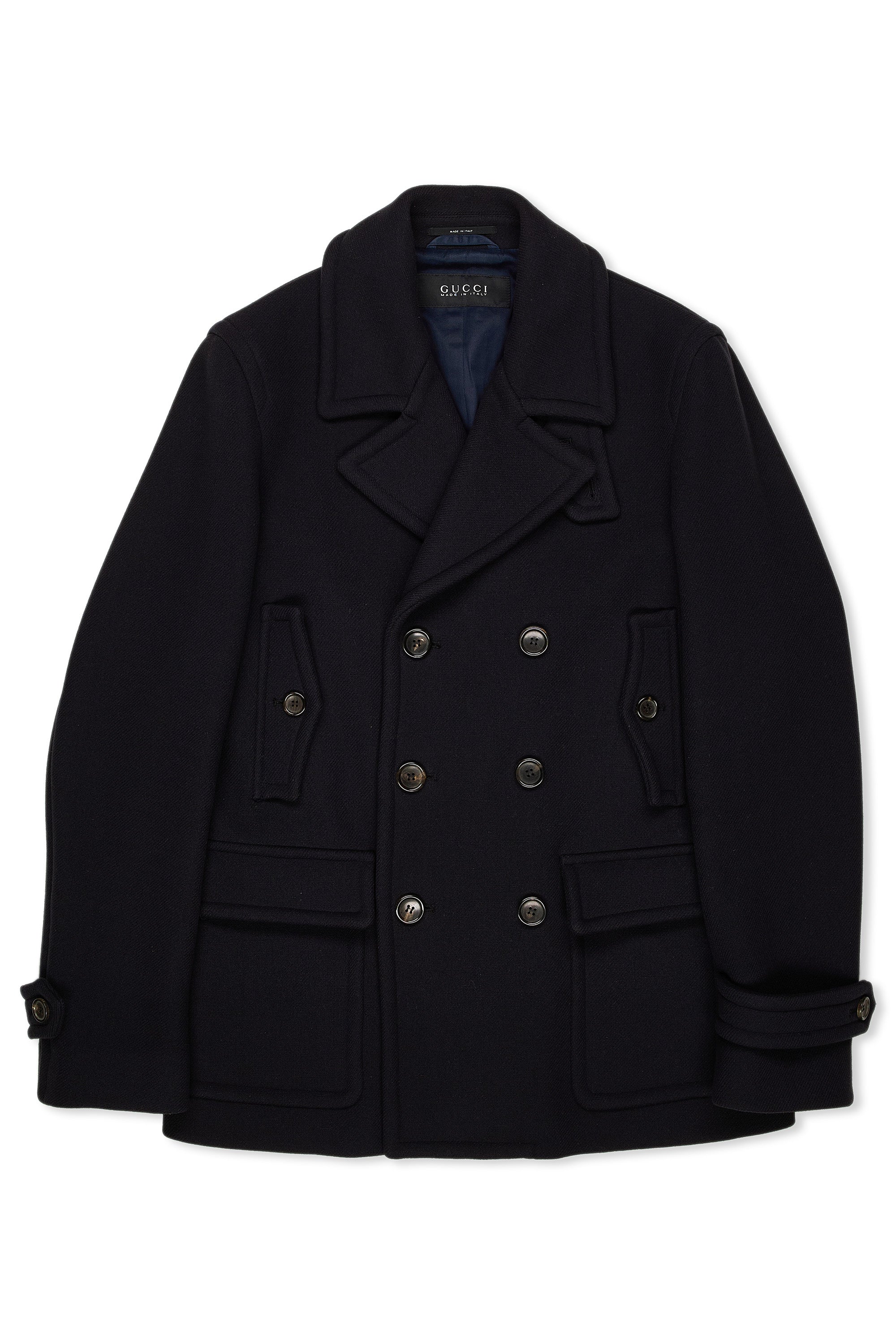 Gucci Navy Cotton Pea Coat