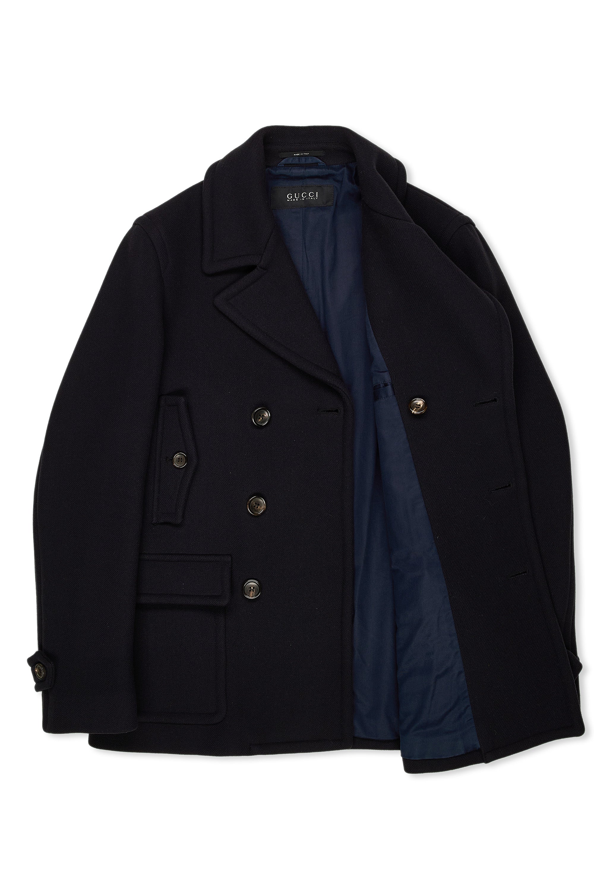 Gucci Navy Cotton Pea Coat