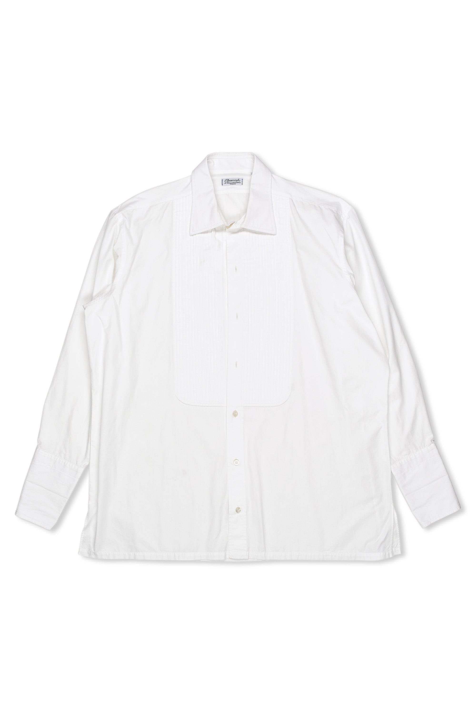 Charvet White Cotton Tuxedo Shirt