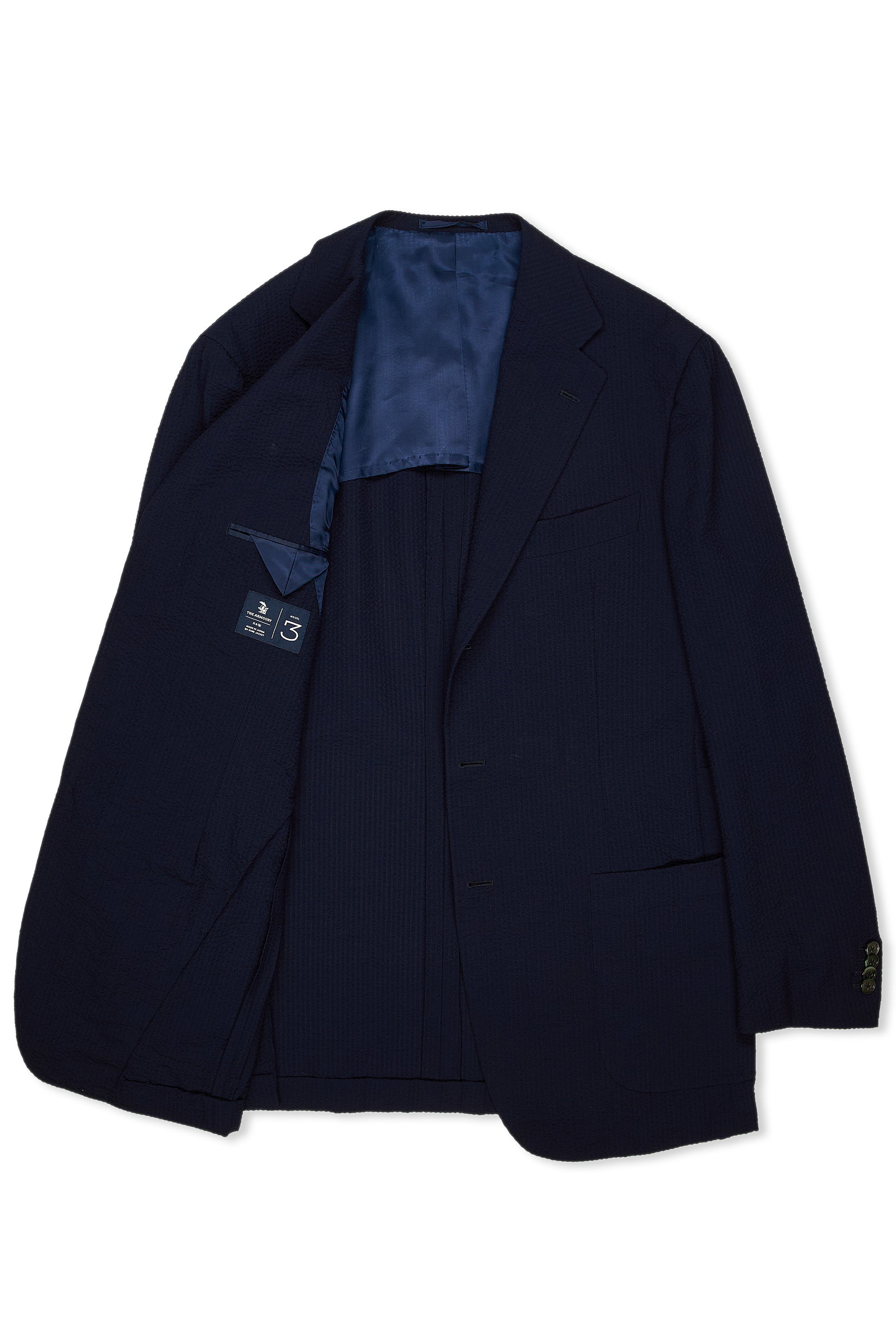 The Armoury by Ring Jacket Model 3 Navy Wool/Silk Seersucker Suit