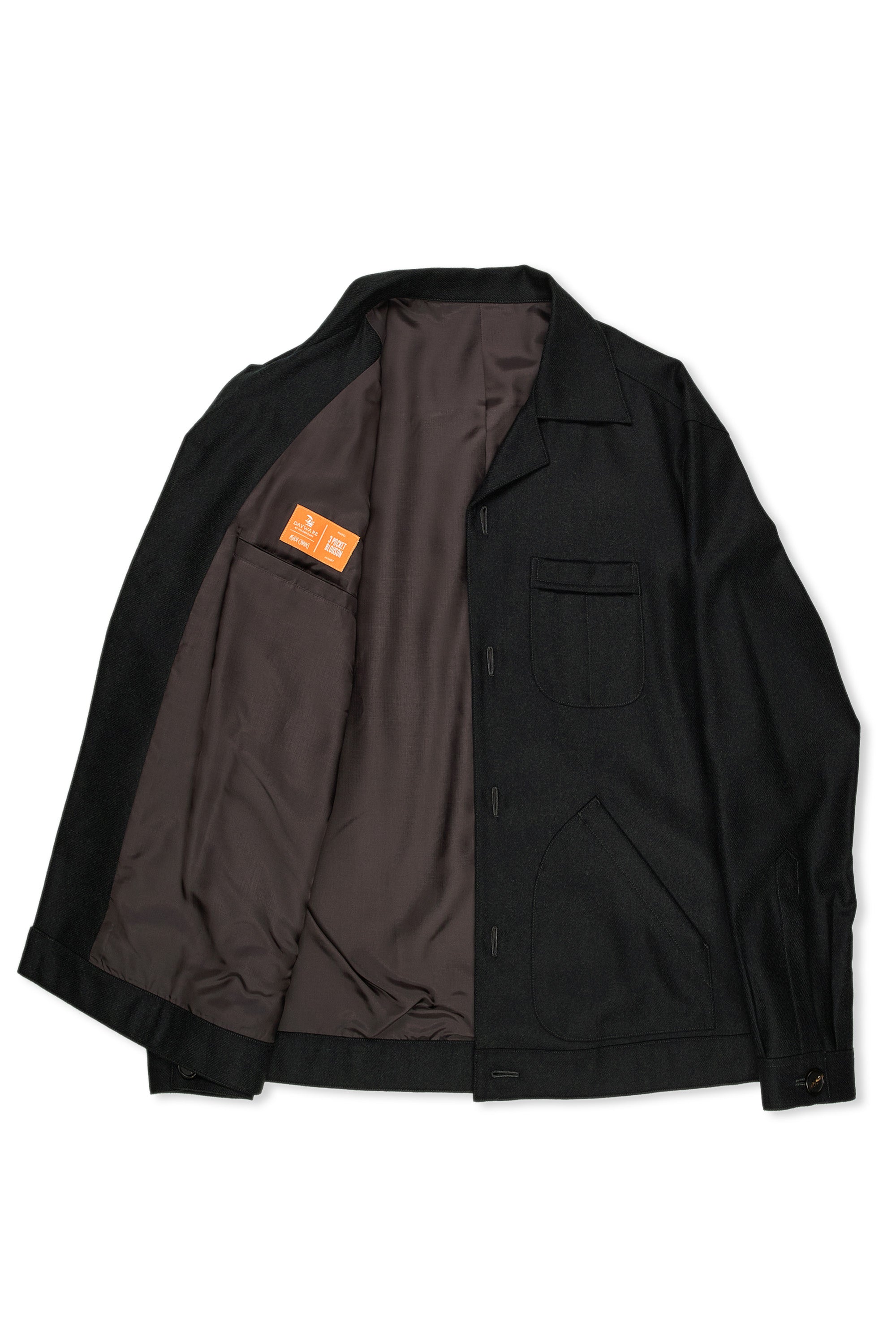 The Armoury Dark Green Flannel Wool 3 Pocket Blouson MTO