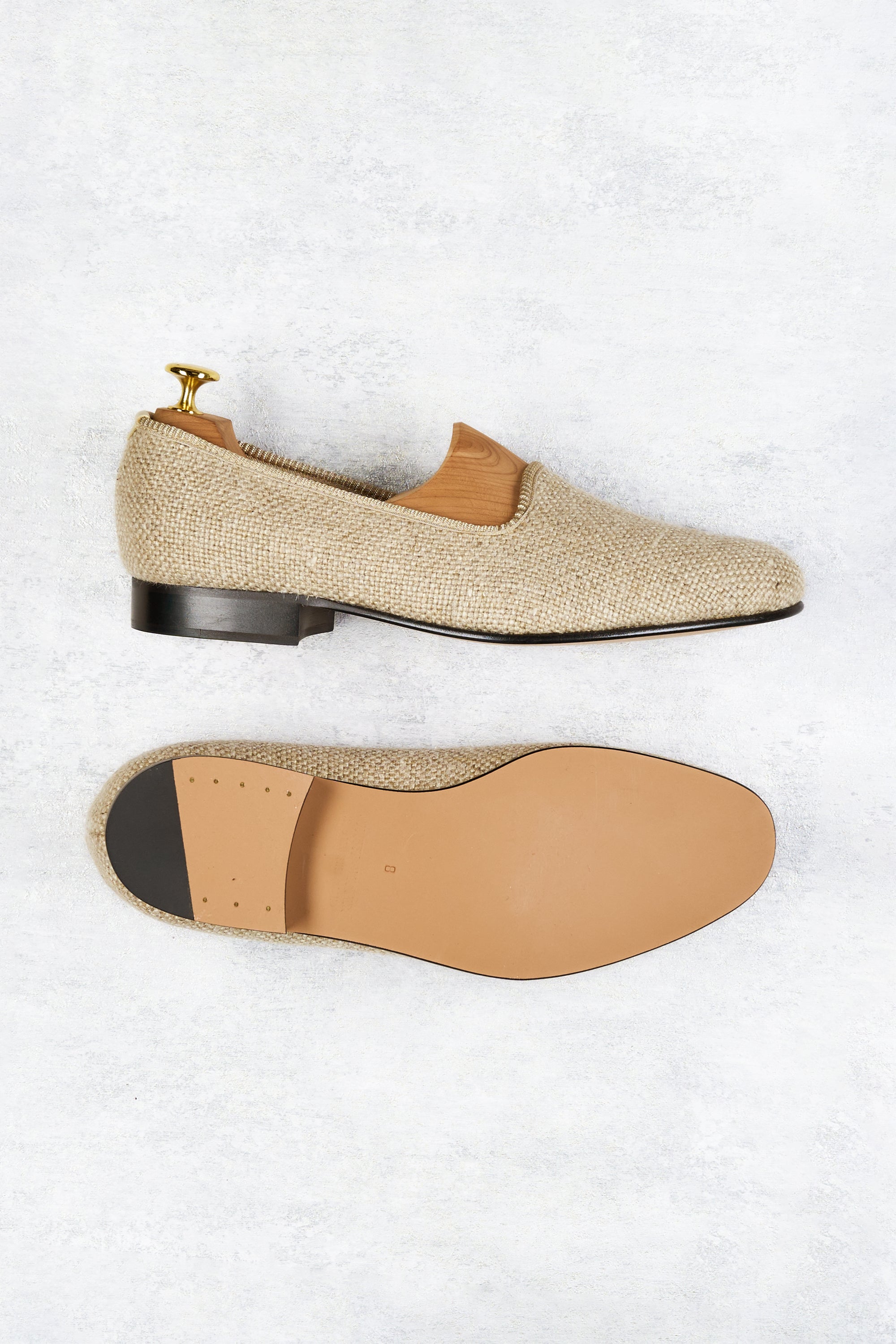Bowhill & Elliott Oatmeal Linen Pump
