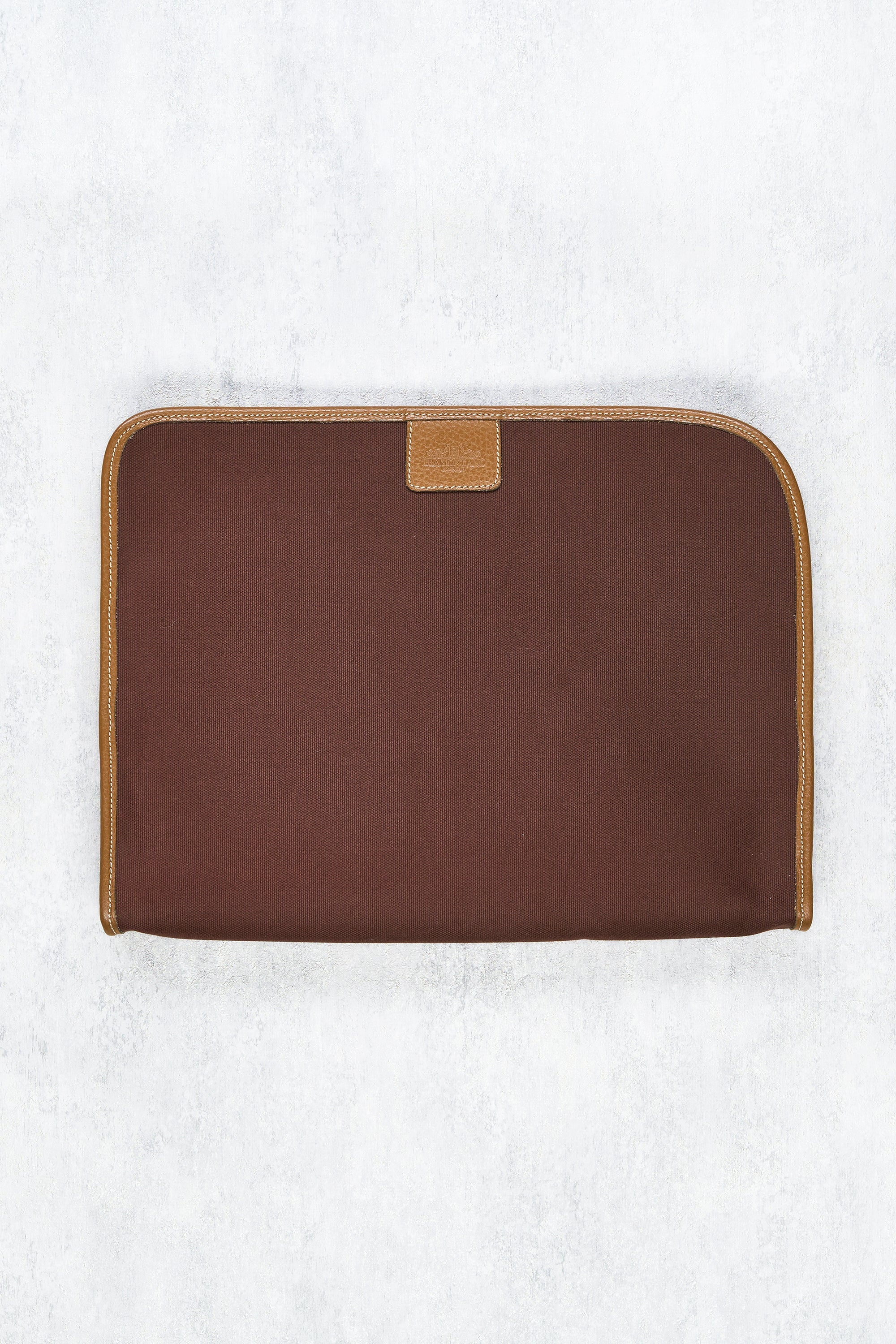 Tramontano Brown Canvas Leather Pouch