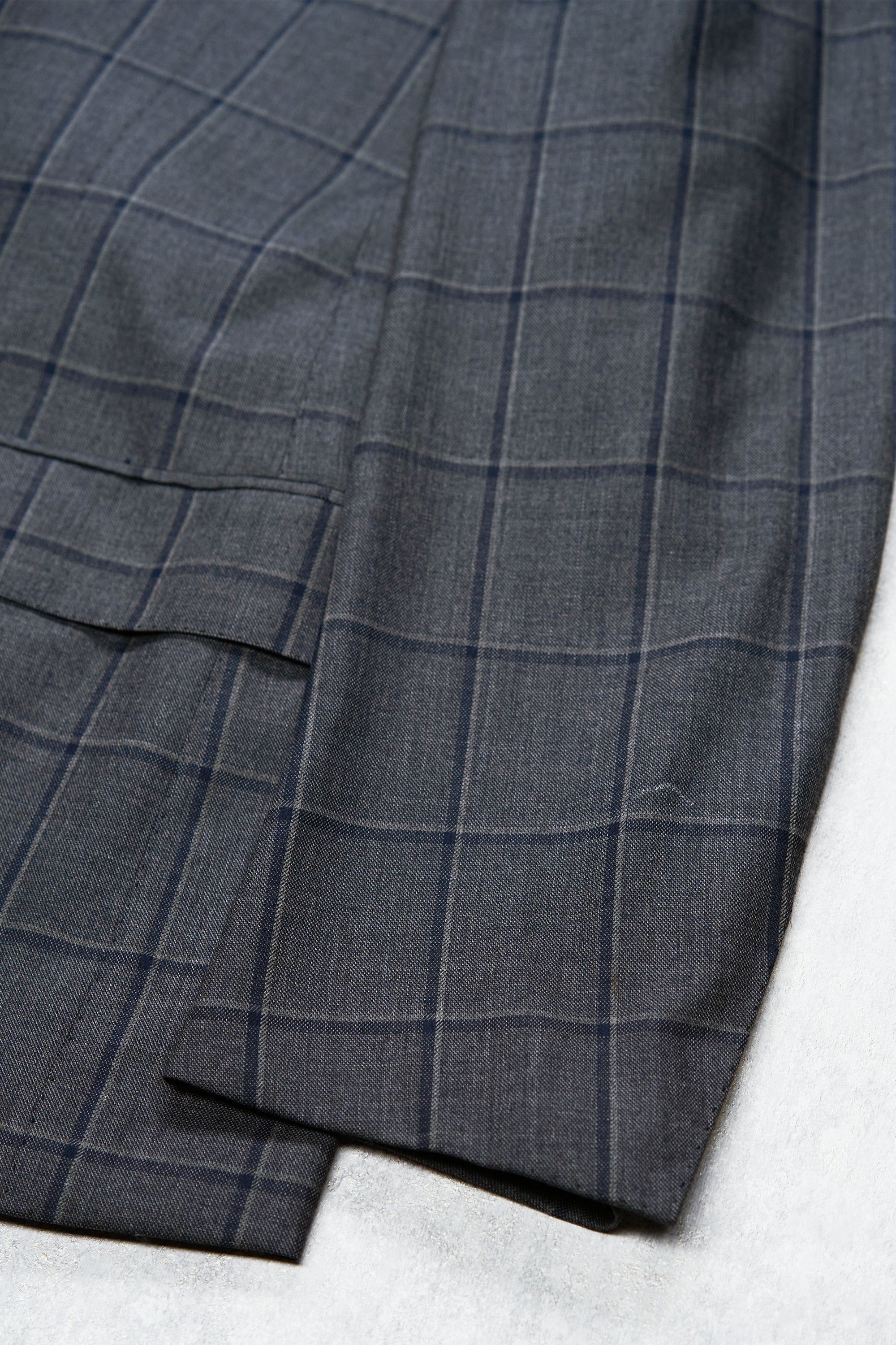 Cesare Attolini Grey with Navy Windowpane Wool/Cashmere Suit